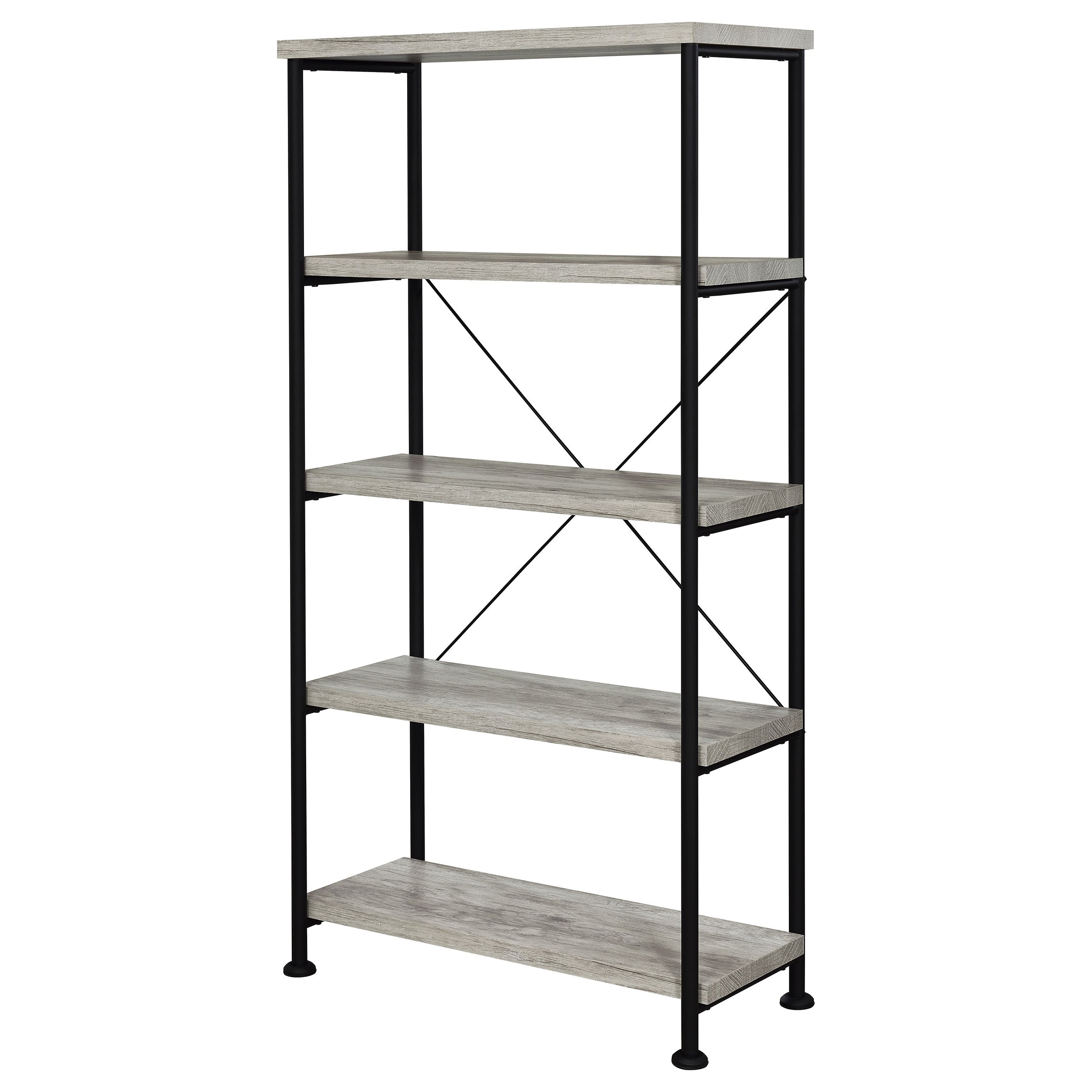 Analiese 63-inch 4-shelf Bookshelf Grey Driftwood-CoasterEveryday