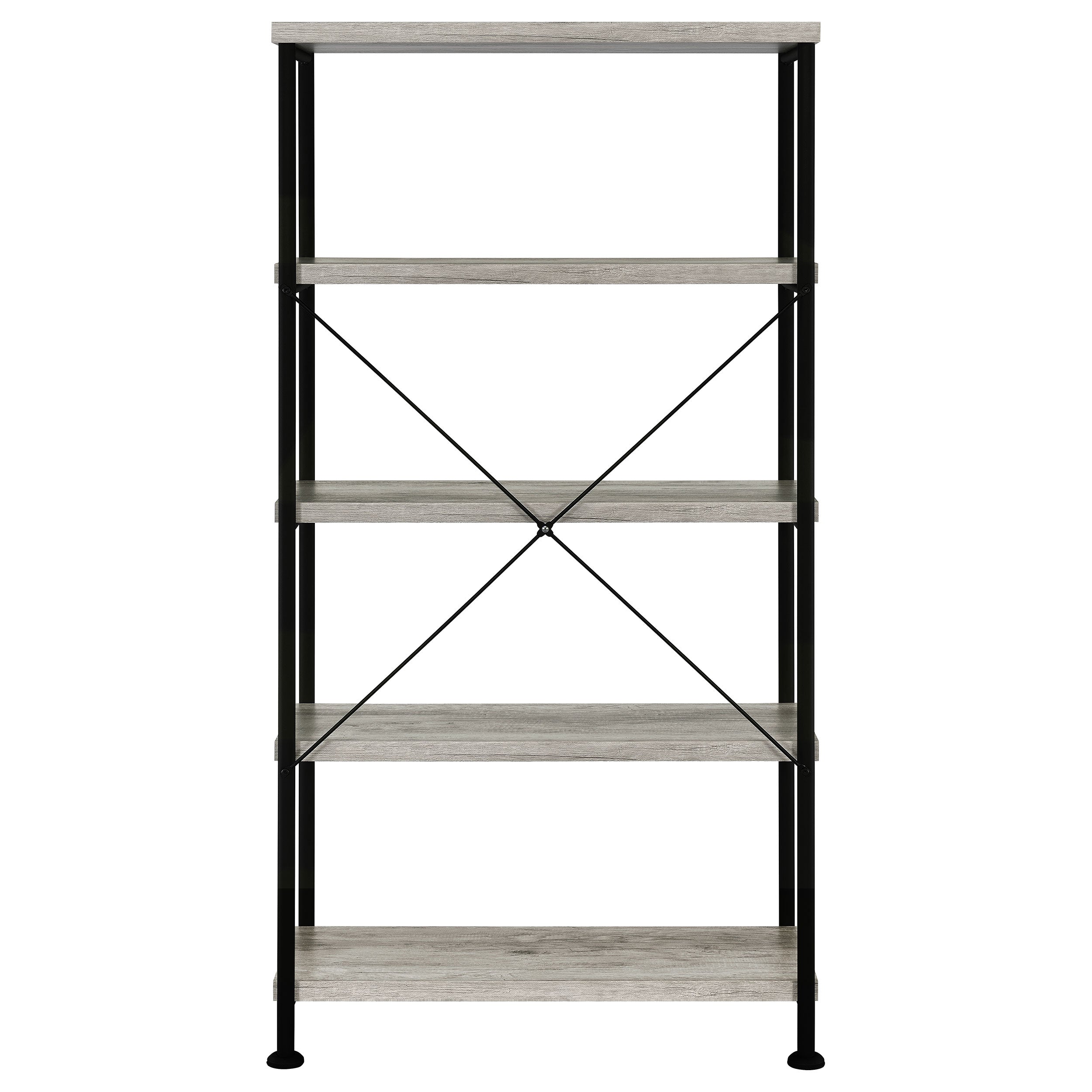 Analiese 63-inch 4-shelf Bookshelf Grey Driftwood-CoasterEveryday