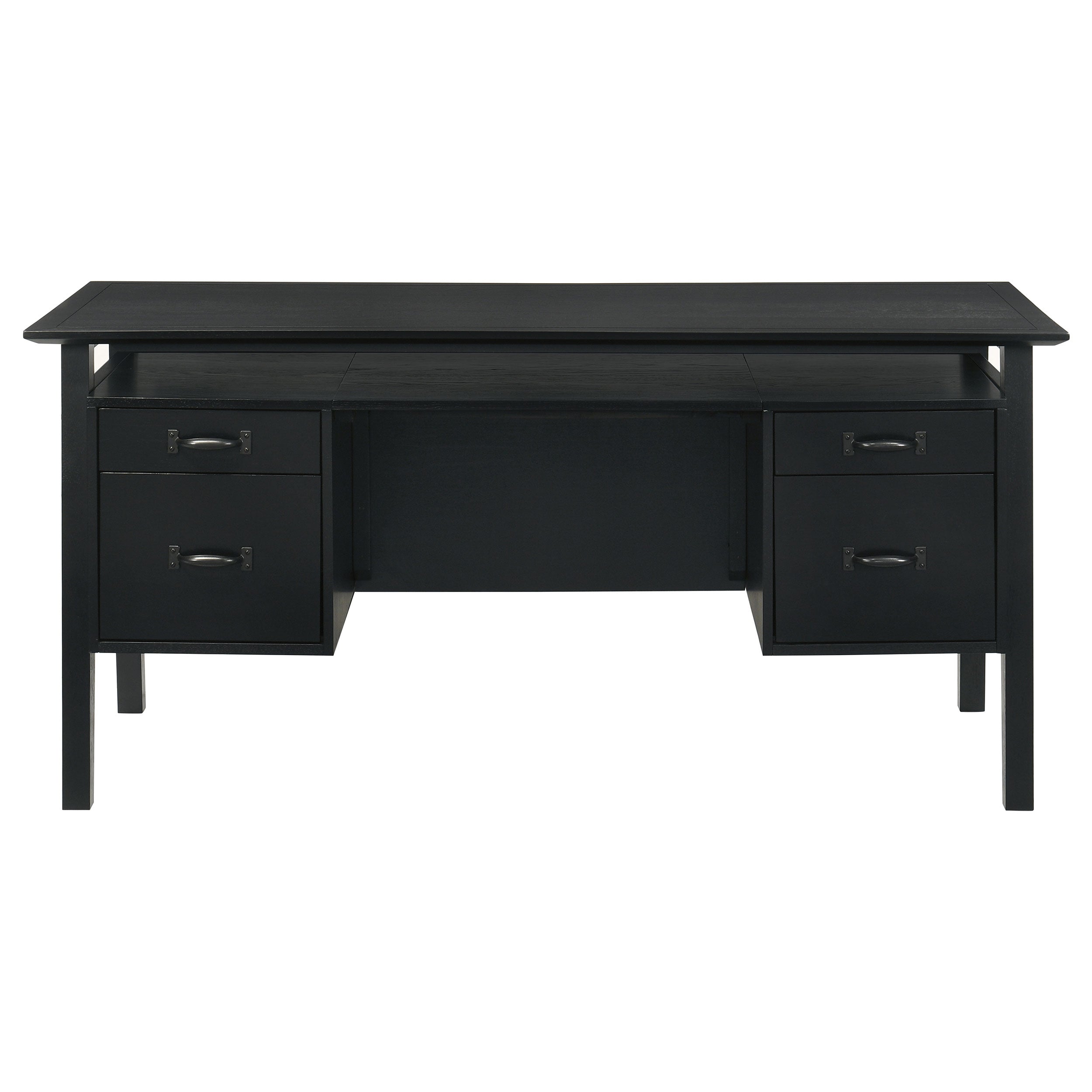 Goodson 64-inch 4-Drawer Double Pedestal Computer Desk Black-