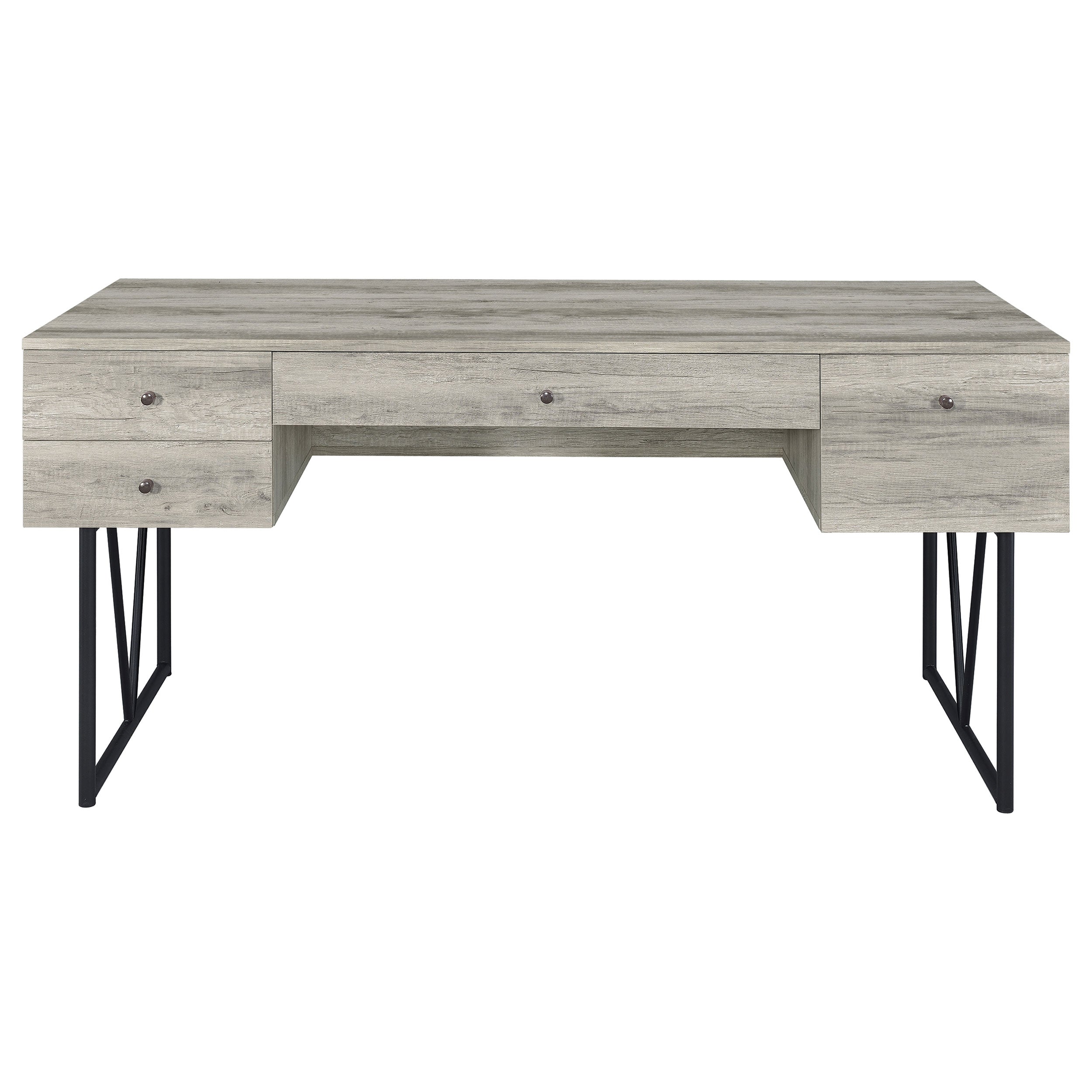 Analiese 63-inch 4-drawer Writing Desk Grey Driftwood-CoasterEveryday