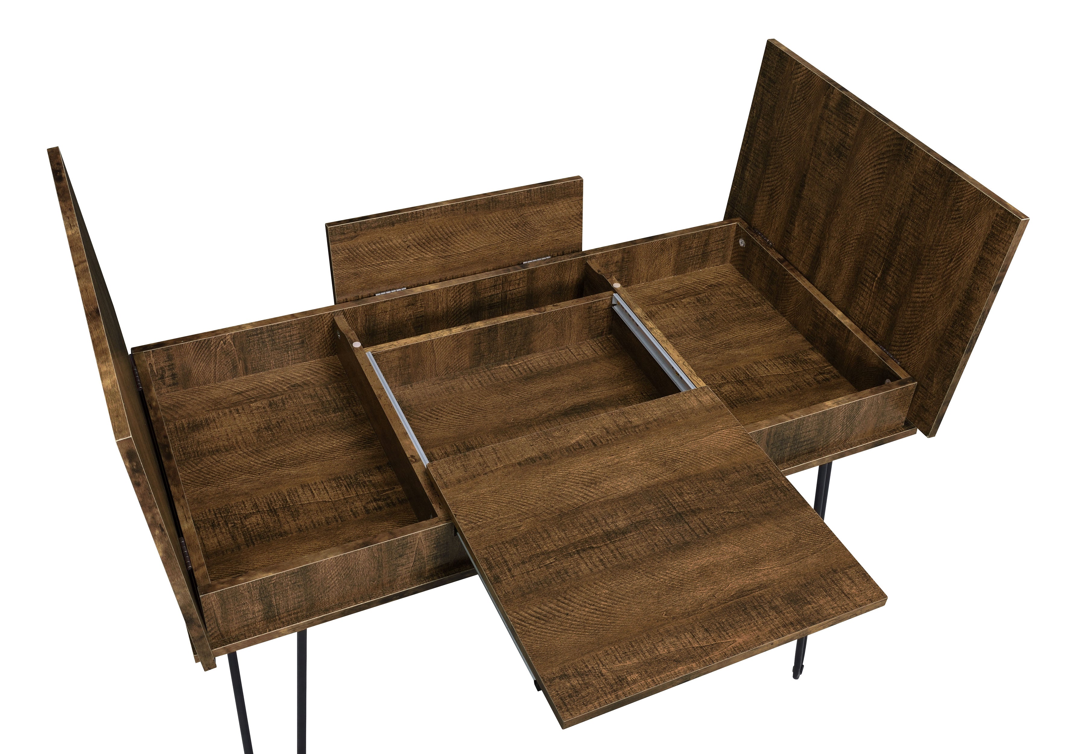 Sheeran 47-inch Writing Desk with Storage Rustic Amber-CoasterEveryday