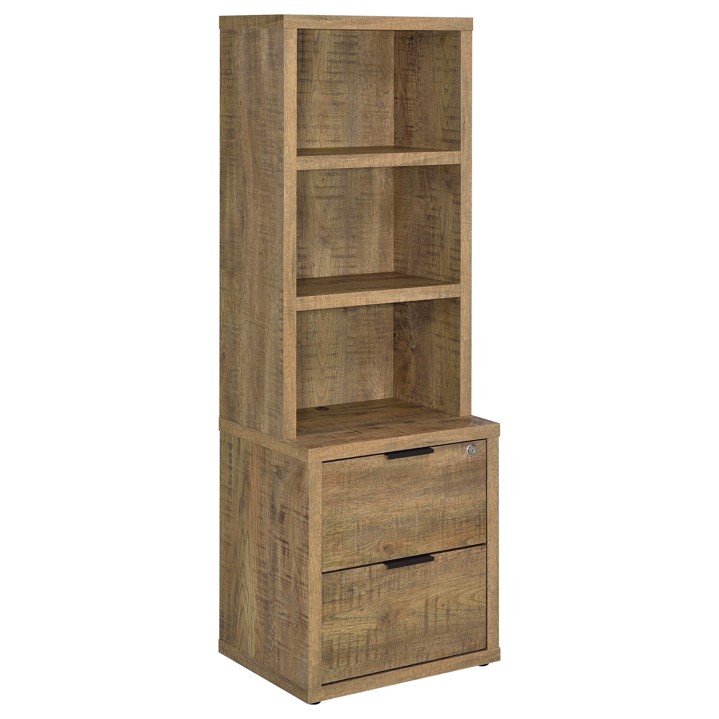 Westpark 3-shelf Bookcase USB and Lockable Drawer Mango-