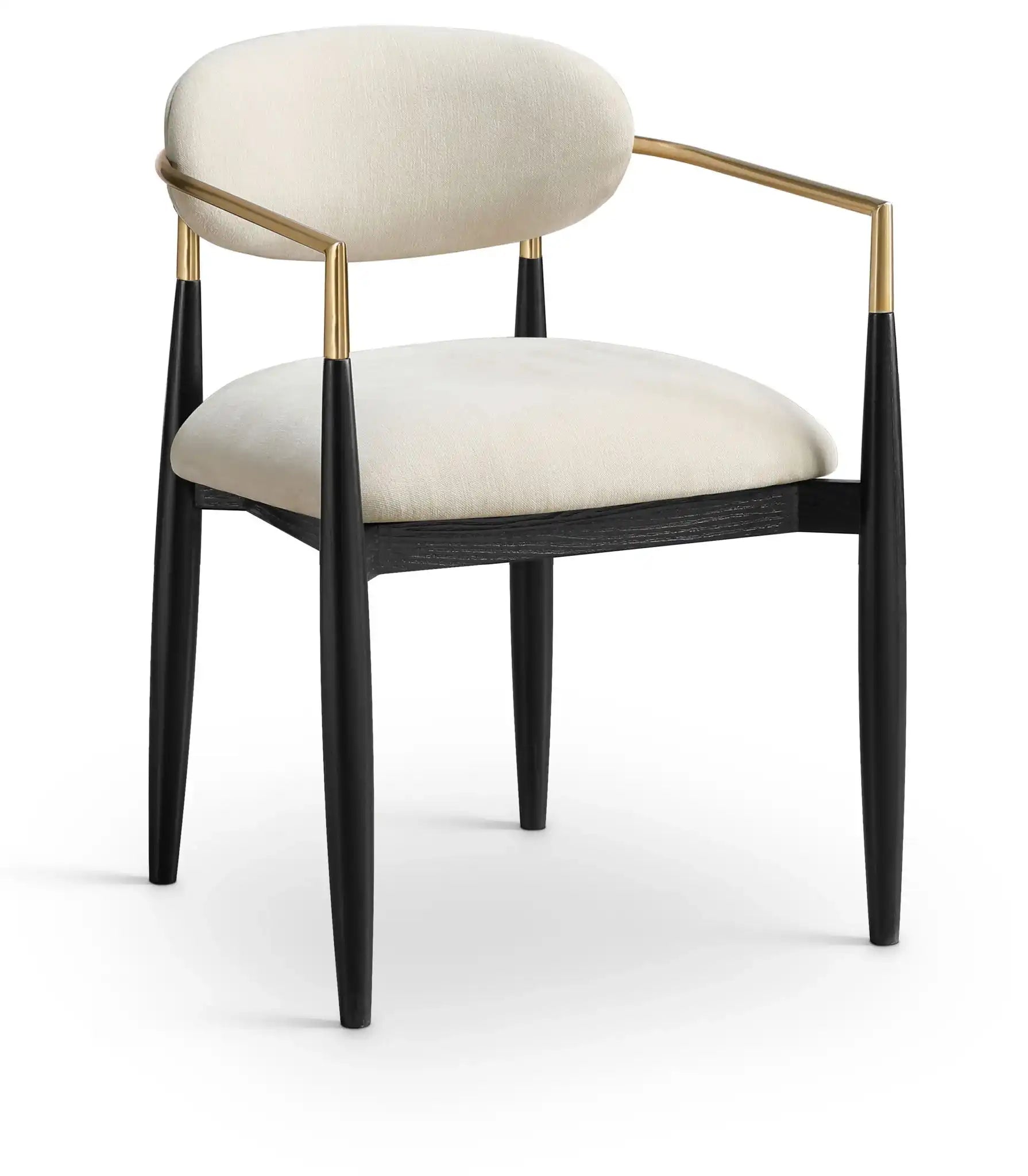 Riccio - Fabric Dining Arm Chair (Set of 2) - Black And Gold Frame - Best Buy Furniture