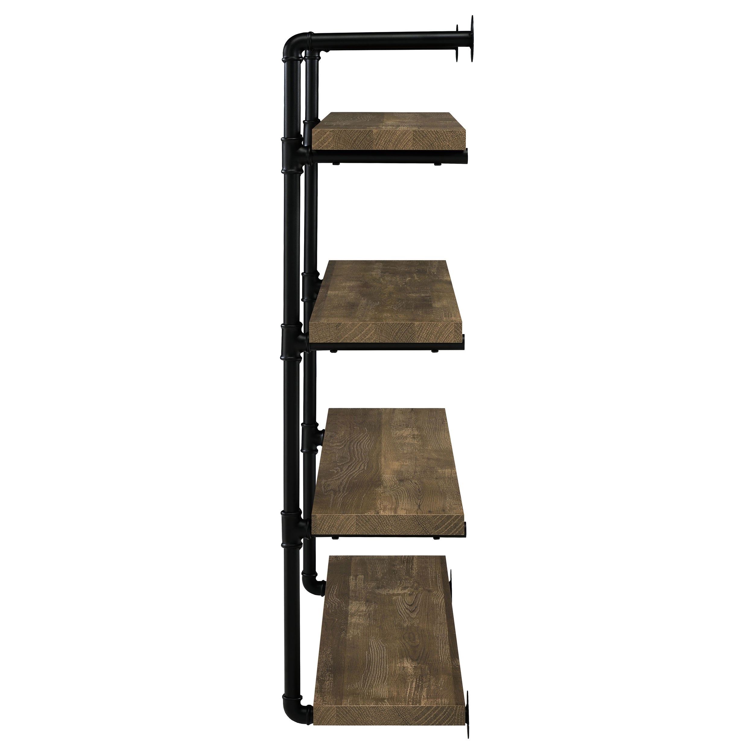 Elmcrest 39-inch 4-shelf Wall Bookshelf Rustic Oak-CoasterEveryday