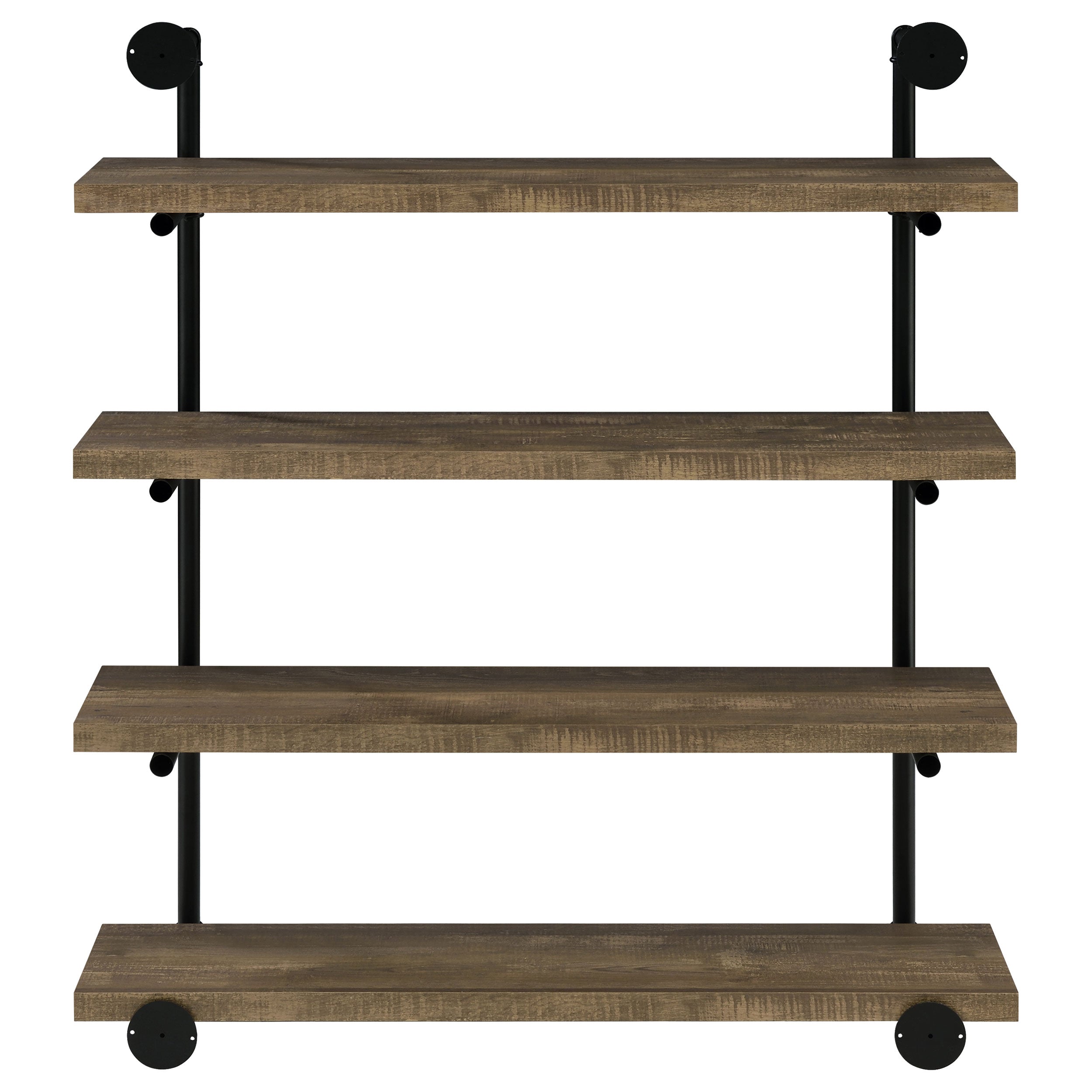 Elmcrest 39-inch 4-shelf Wall Bookshelf Rustic Oak-CoasterEveryday