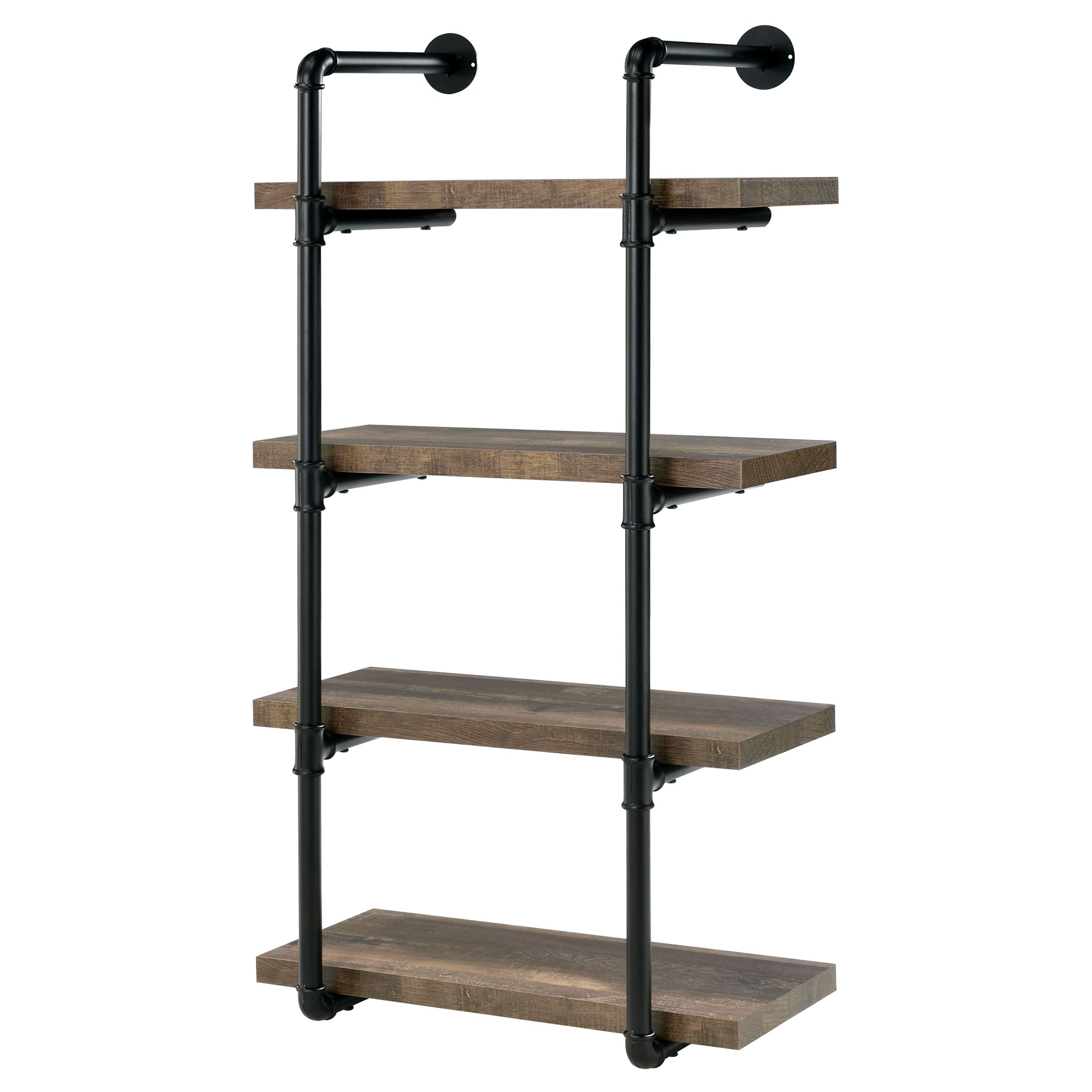 Elmcrest 24-inch 4-shelf Wall Bookshelf Rustic Oak-CoasterEveryday