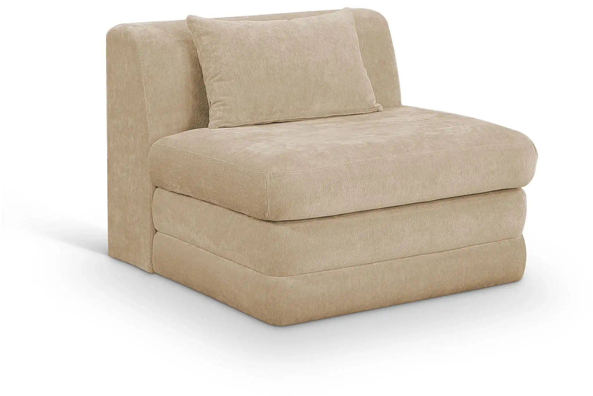 Stellar - Chenille Fabric Upholstered Modular Armless Chair - Best Buy Furniture