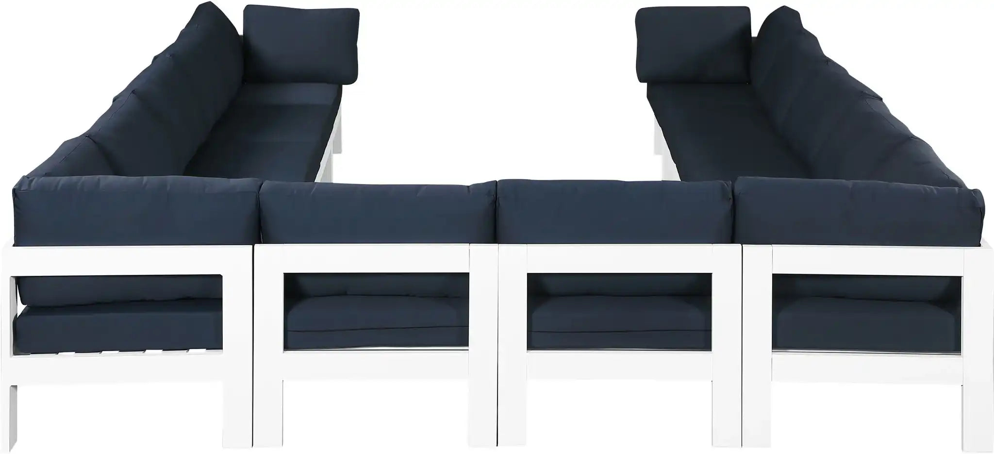 Nizuc - Outdoor Patio 12 Piece Modular Sectional With White Frame