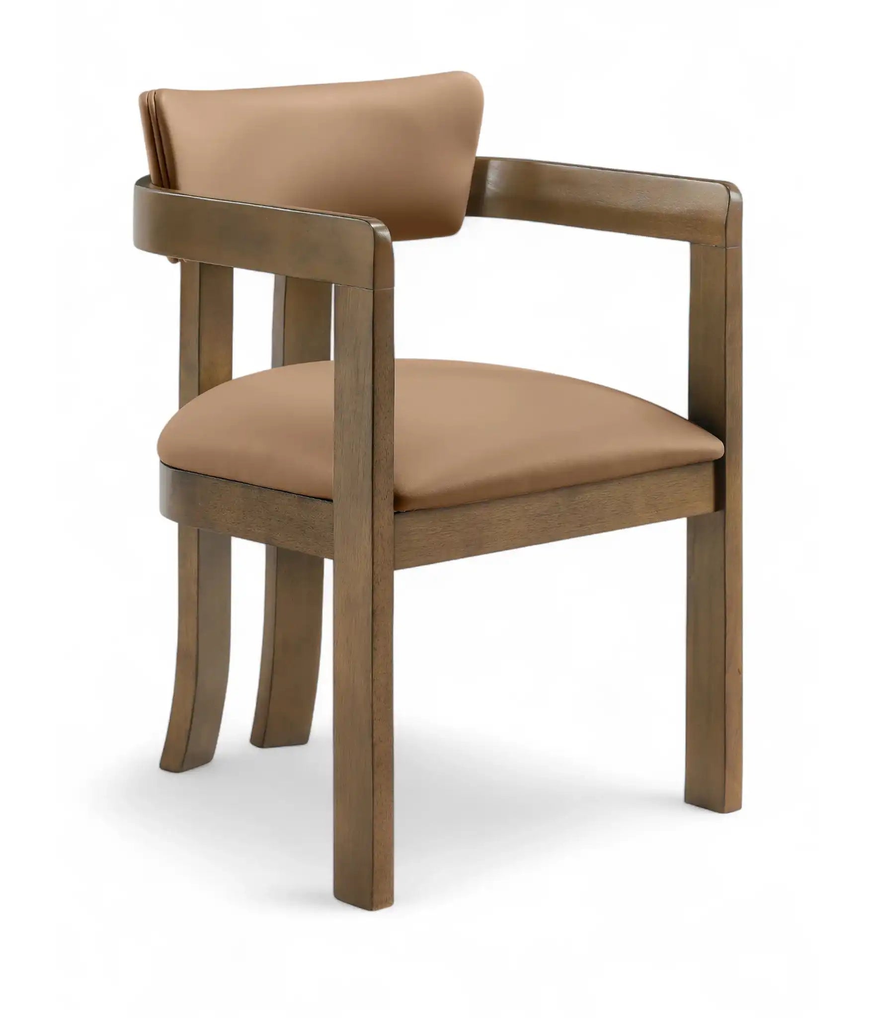 Lavrin - Vegan Leather Upholstered Dining Arm Chair (Set of 2) - Walnut Base - Best Buy Furniture