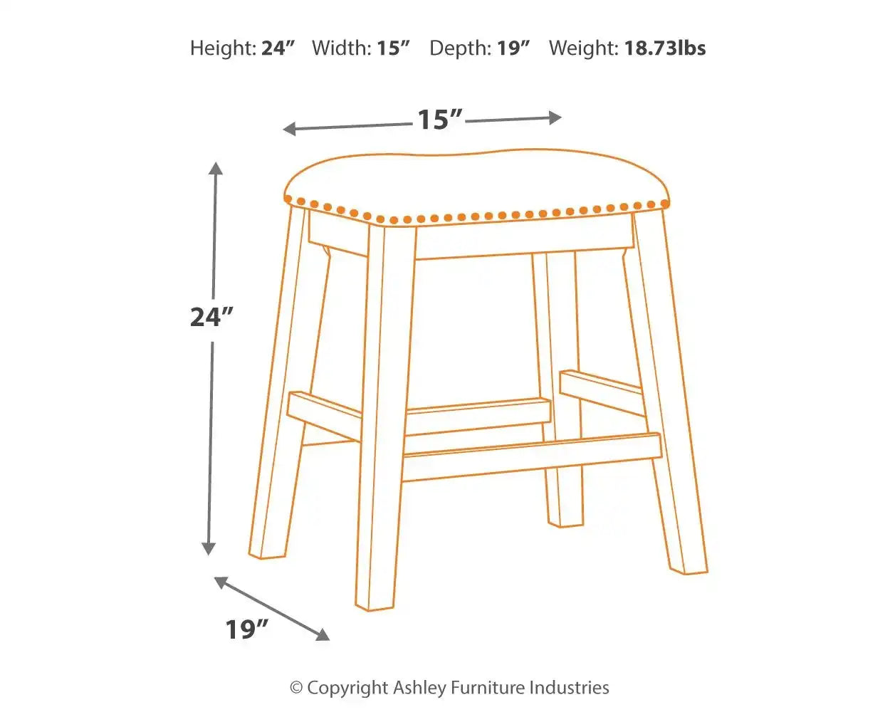 Caitbrook - Upholstered Stool (Set of 2) - Gray - Best Buy Furniture