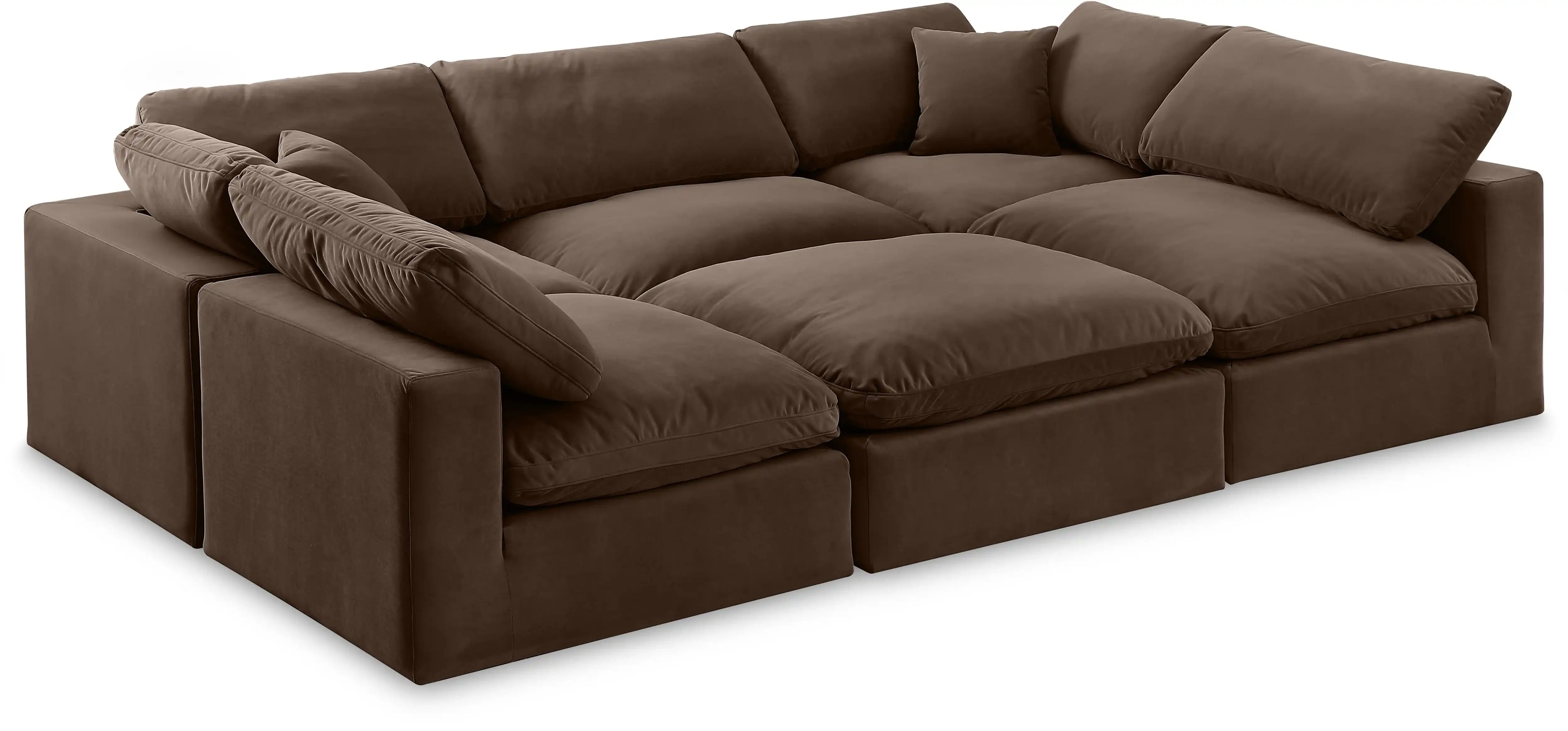 Comfy - 6 Piece Velvet Sectional - Best Buy Furniture
