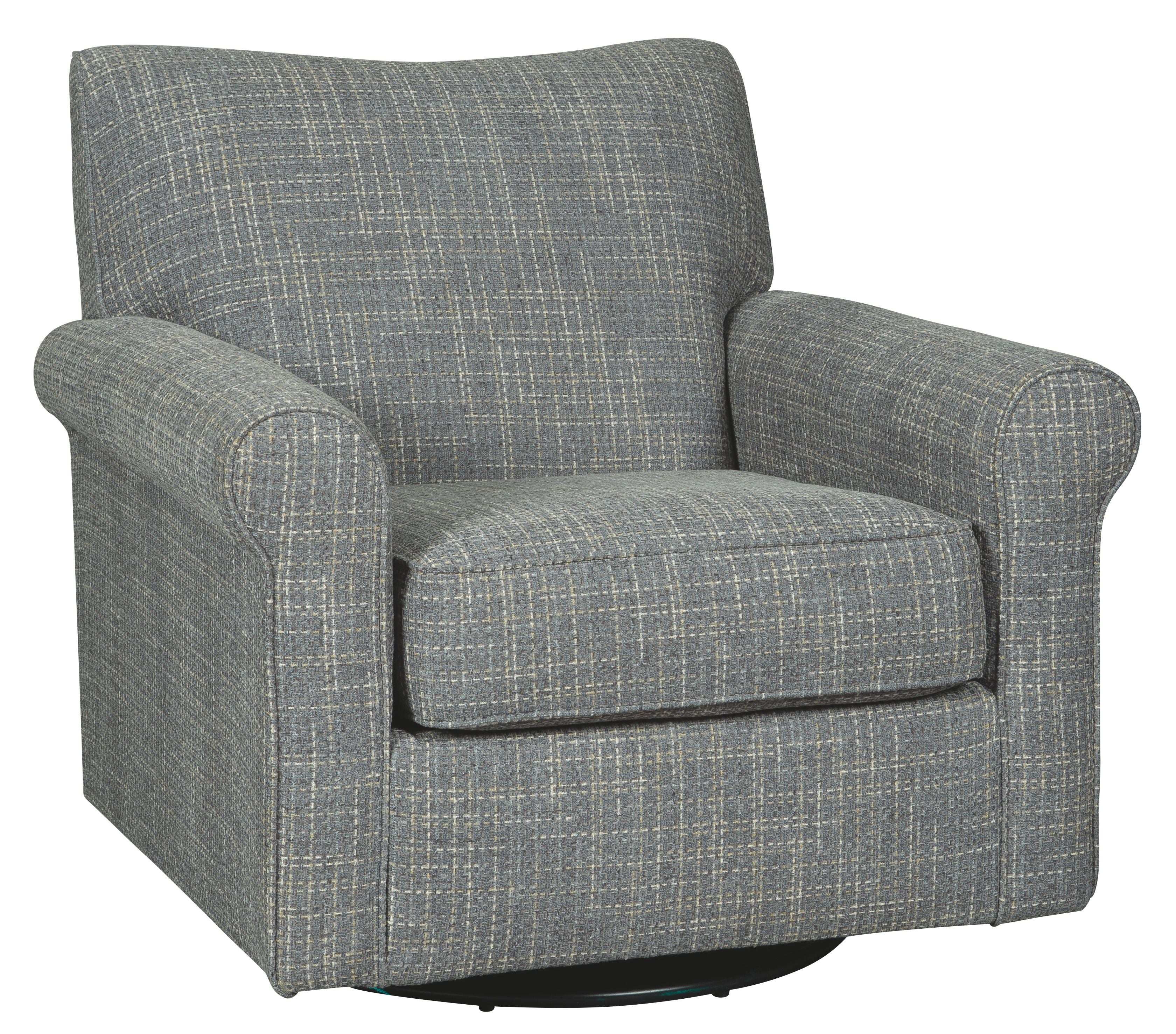 Renley - Swivel Glider Accent Chair - Ash - Best Buy Furniture