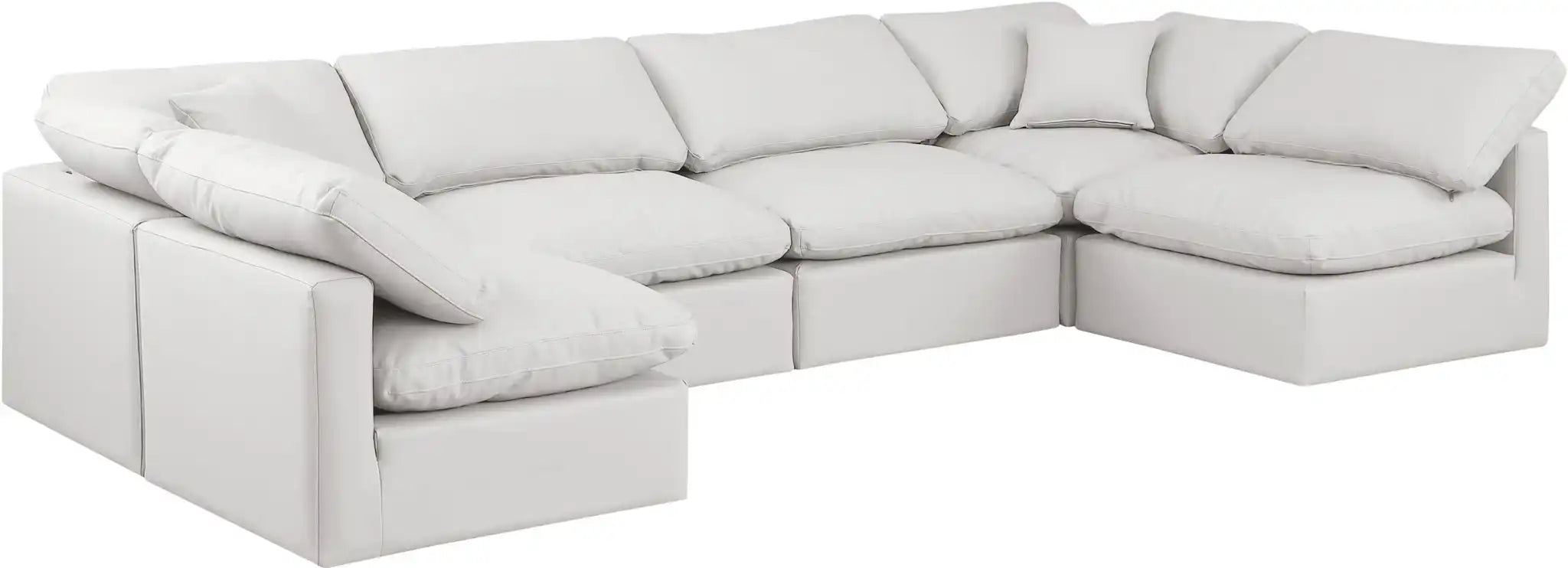 Indulge - Faux Leather 6 Piece Modular U-Shaped Sectional