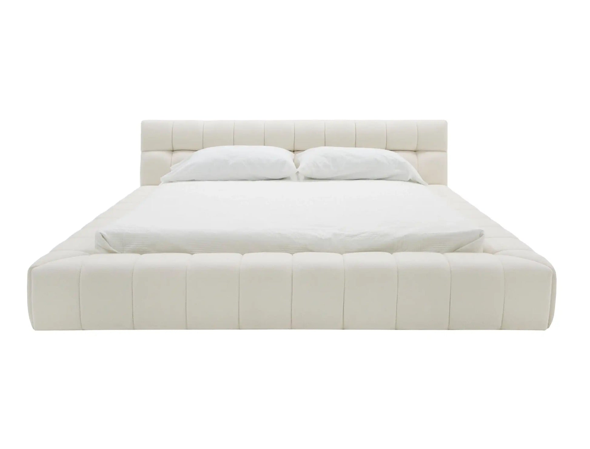 Divani Casa Tyree - Modern Tufted Off-White Fabric Bed King - Best Buy Furniture
