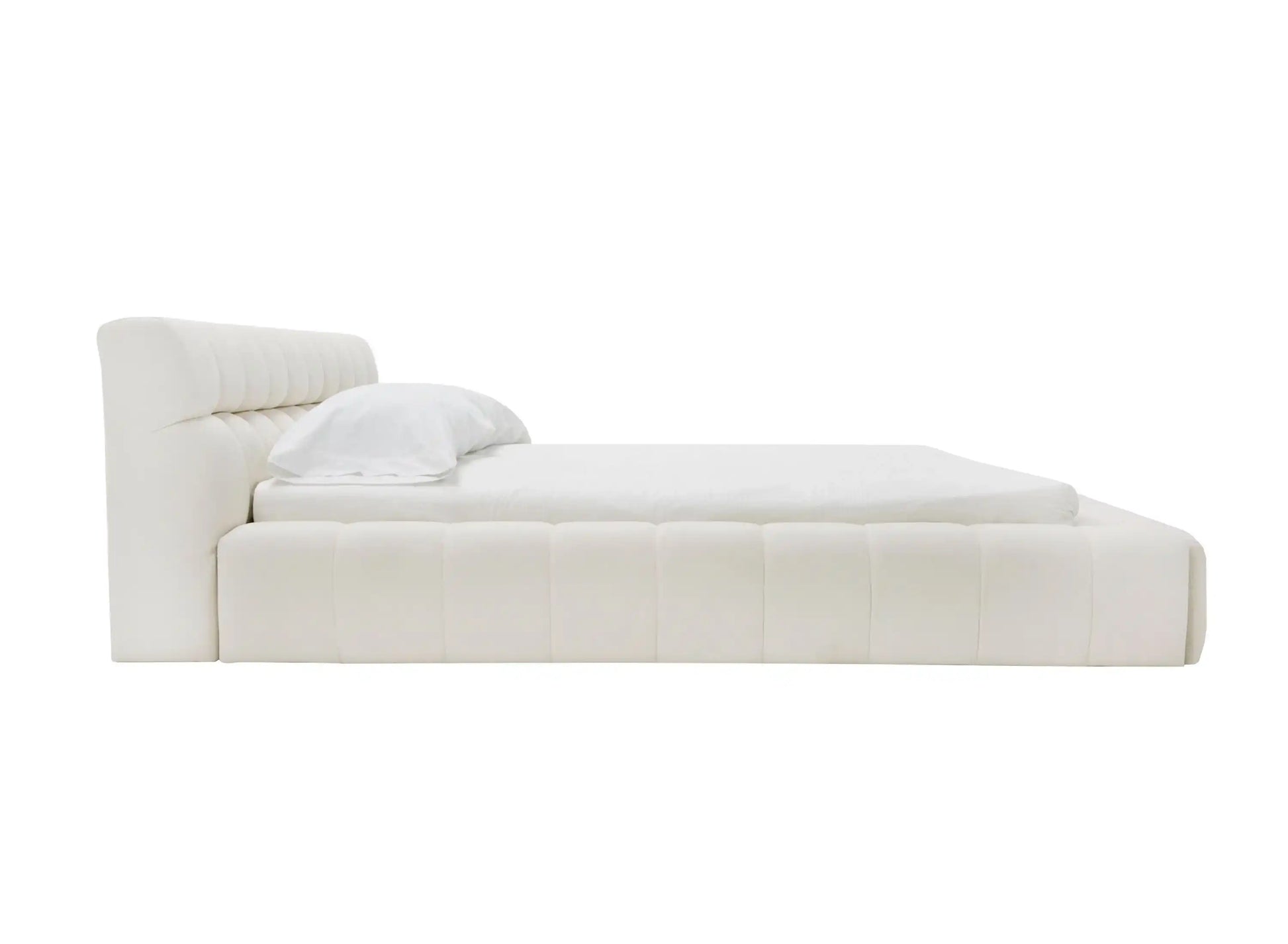 Divani Casa Tyree - Modern Tufted Off-White Fabric Bed King - Best Buy Furniture