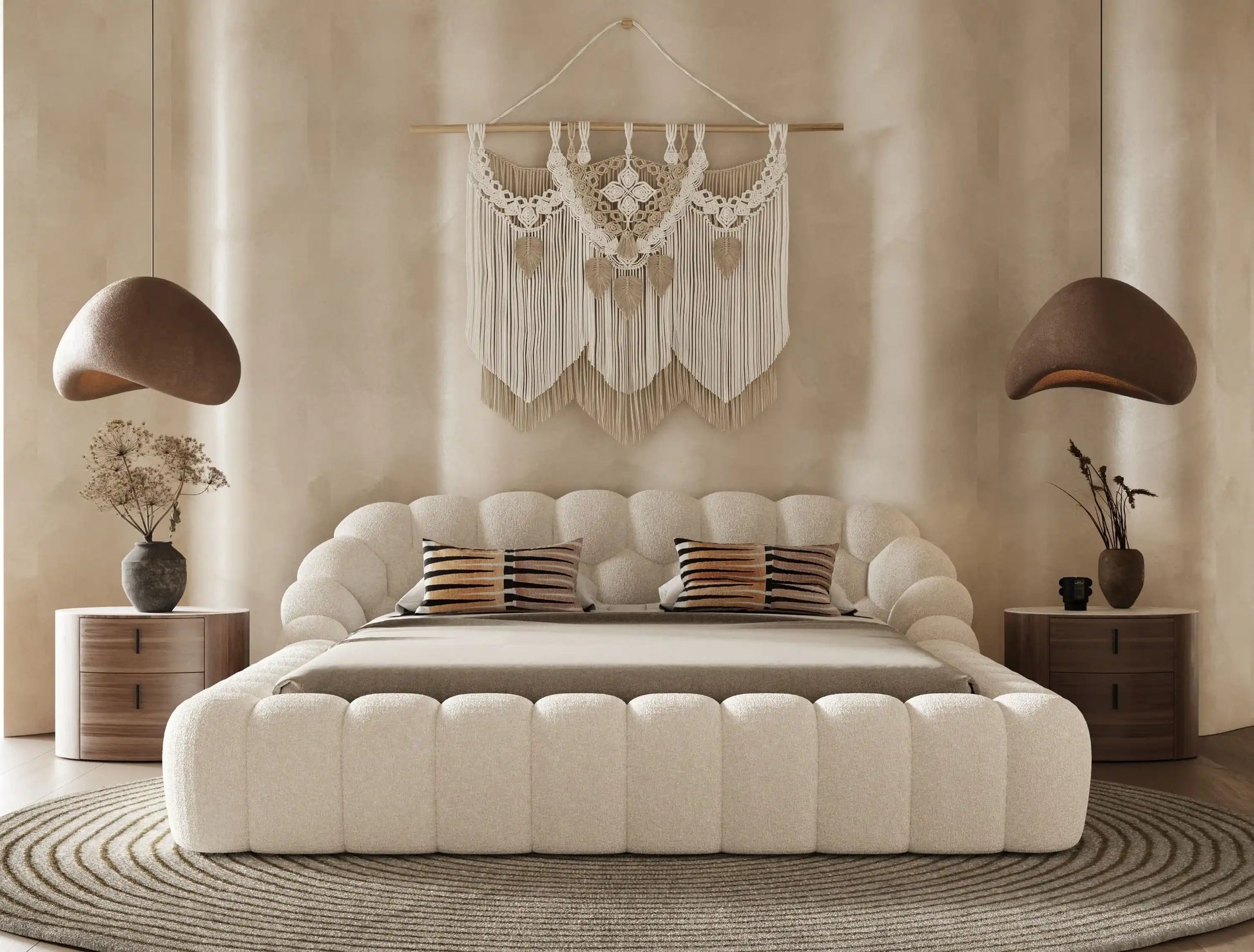 Divani Casa Yolonda - Modern Off-White Fabric Bed King - Best Buy Furniture