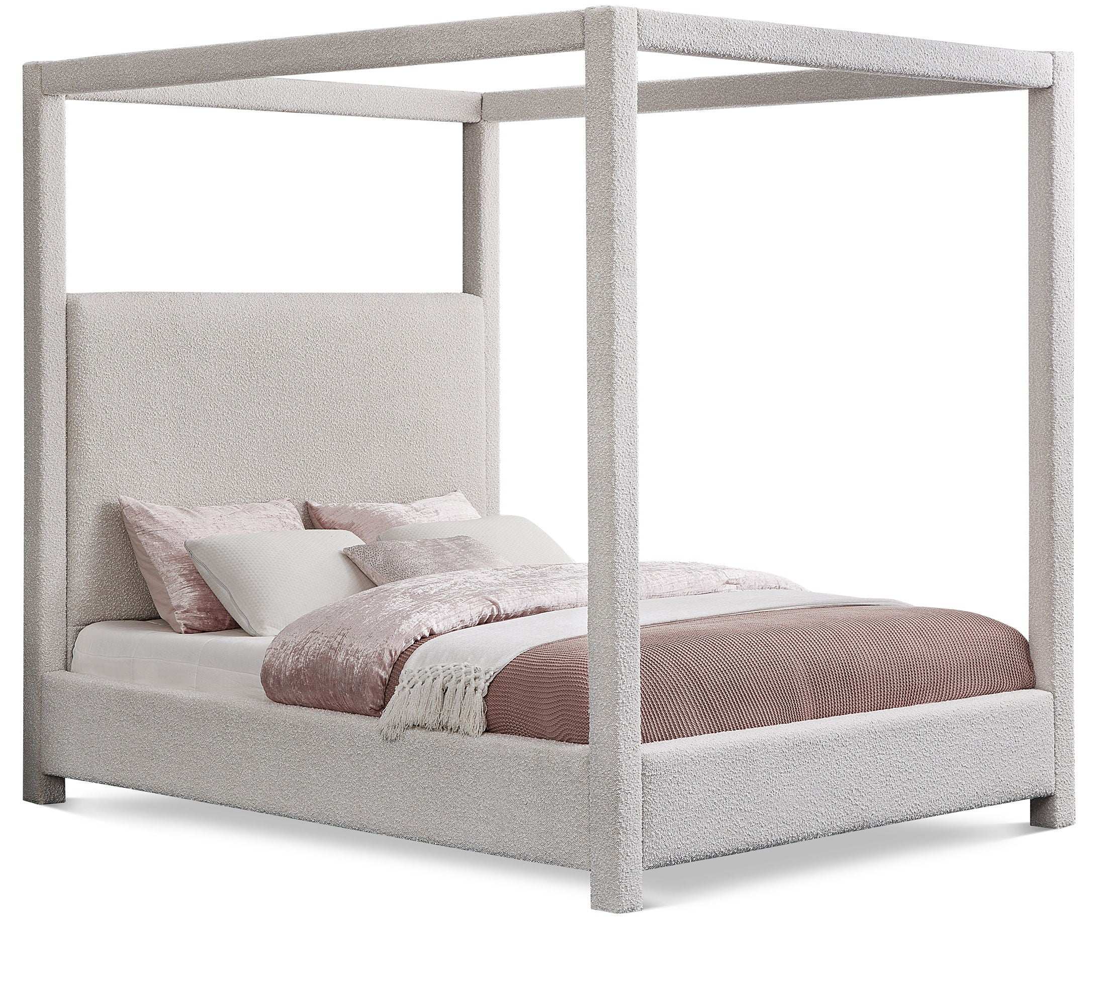 Eden - Boucle Fabric Upholstered Bed - Best Buy Furniture