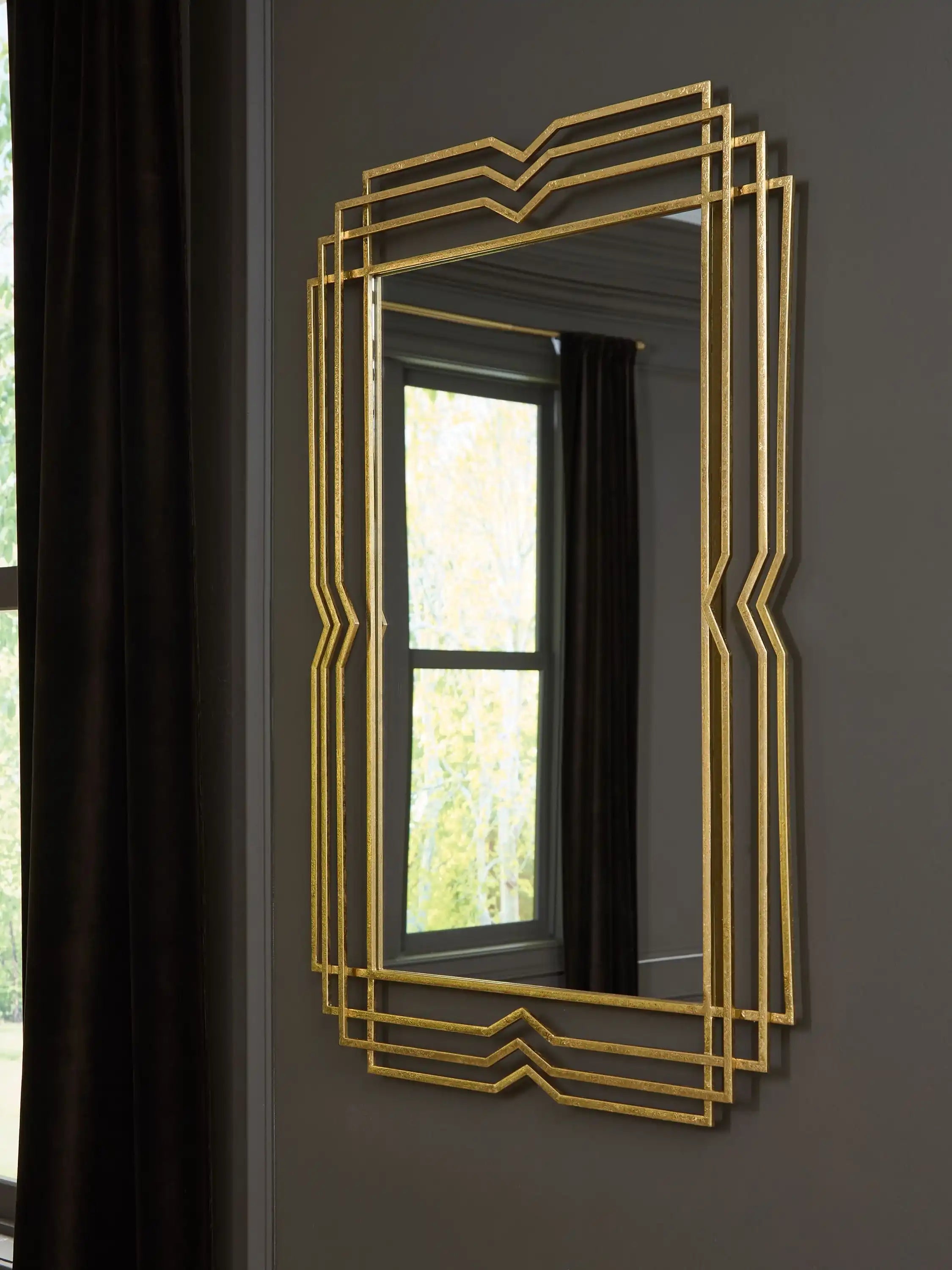 Claybrook - Accent Mirror - Gold Finish - Best Buy Furniture