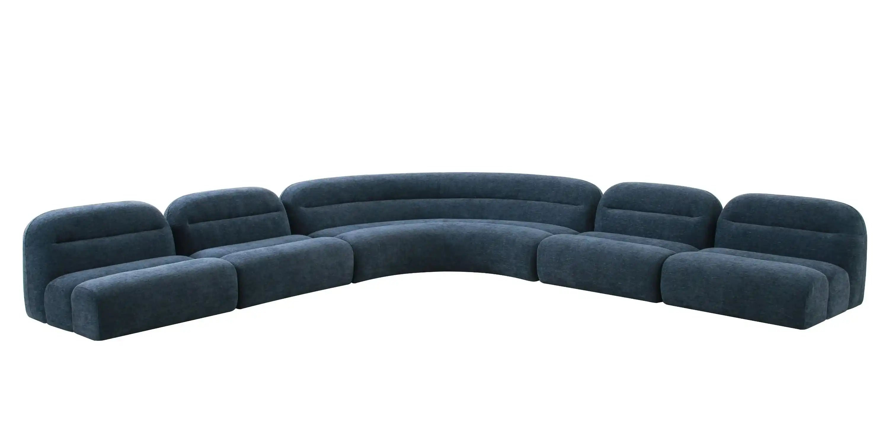 Divani Casa Forman – Modern Blue Fabric Modular Sectional Sofa - Best Buy Furniture