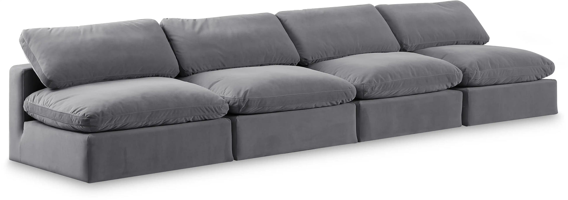 Comfy - Velvet Modular Armless Sofa 4 Seats - Best Buy Furniture