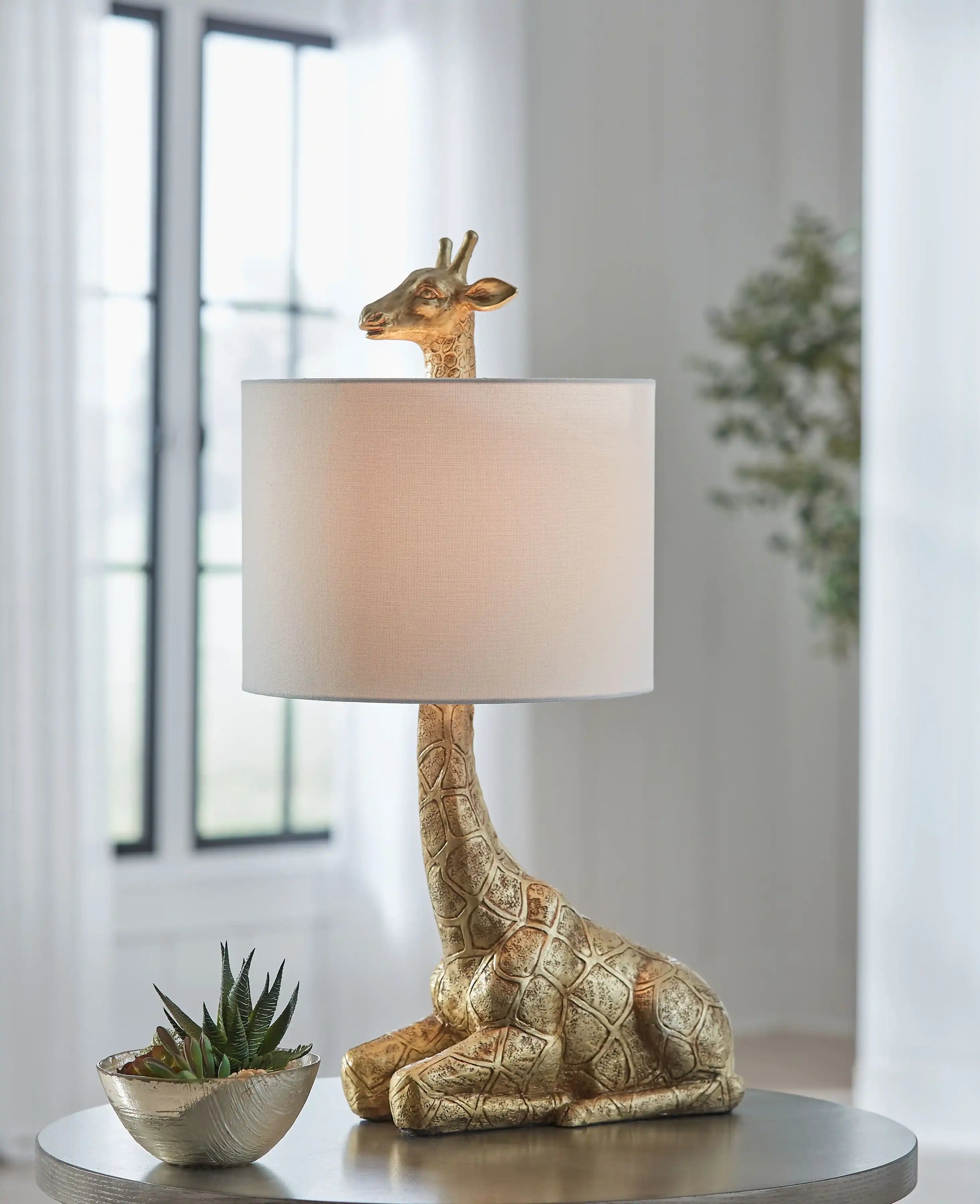 Ferrison - Poly Table Lamp - Gold Finish - Best Buy Furniture