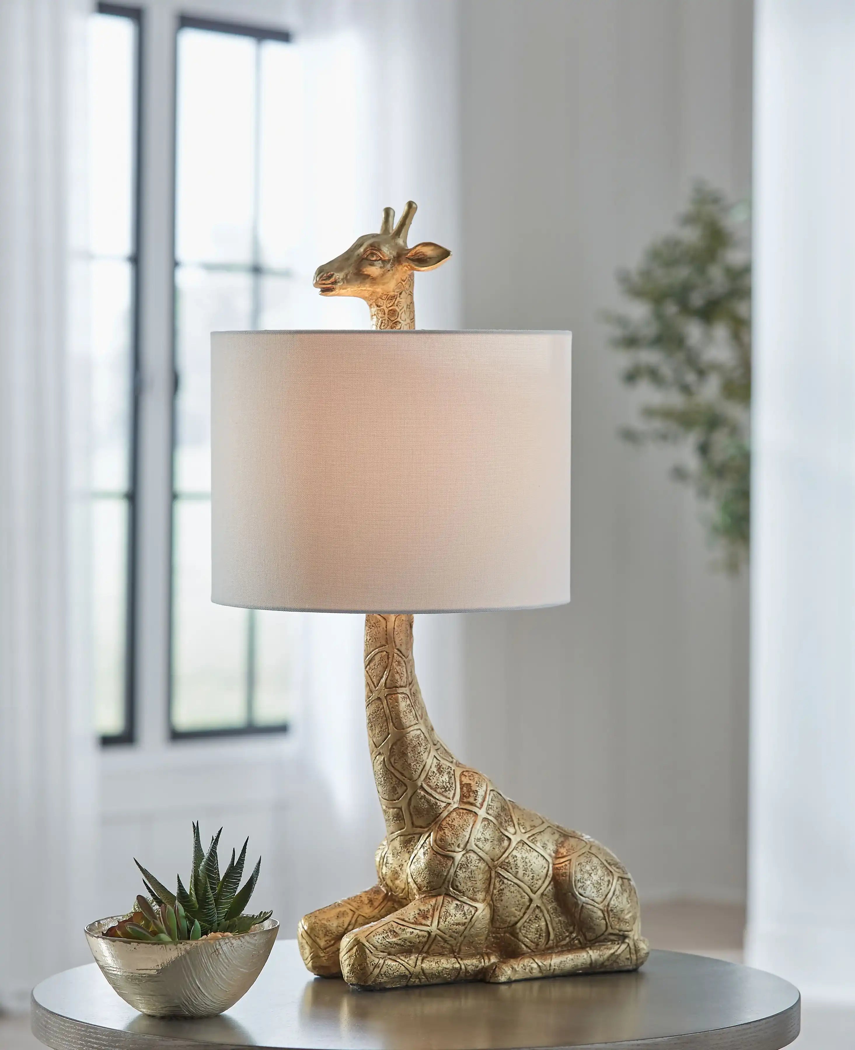 Ferrison - Poly Table Lamp - Gold Finish - Best Buy Furniture