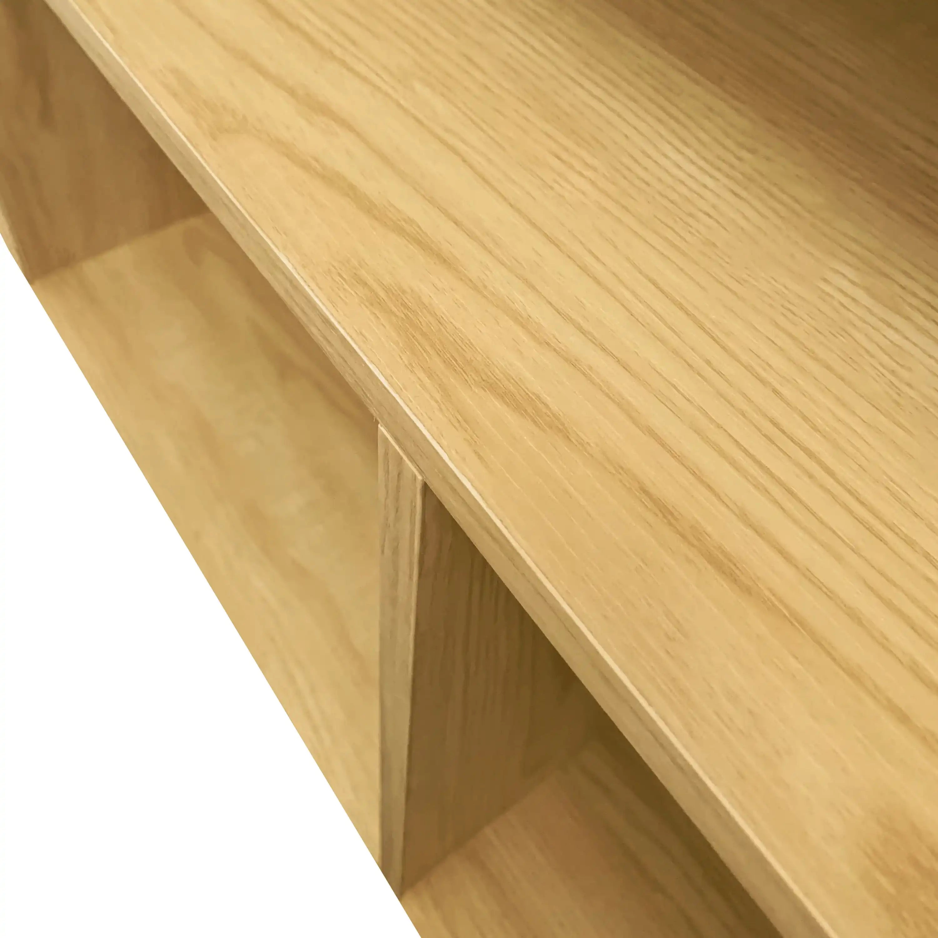 Techni Mobili L-Shape Corner Desk with Multiple Storage, Oak - Best Buy Furniture