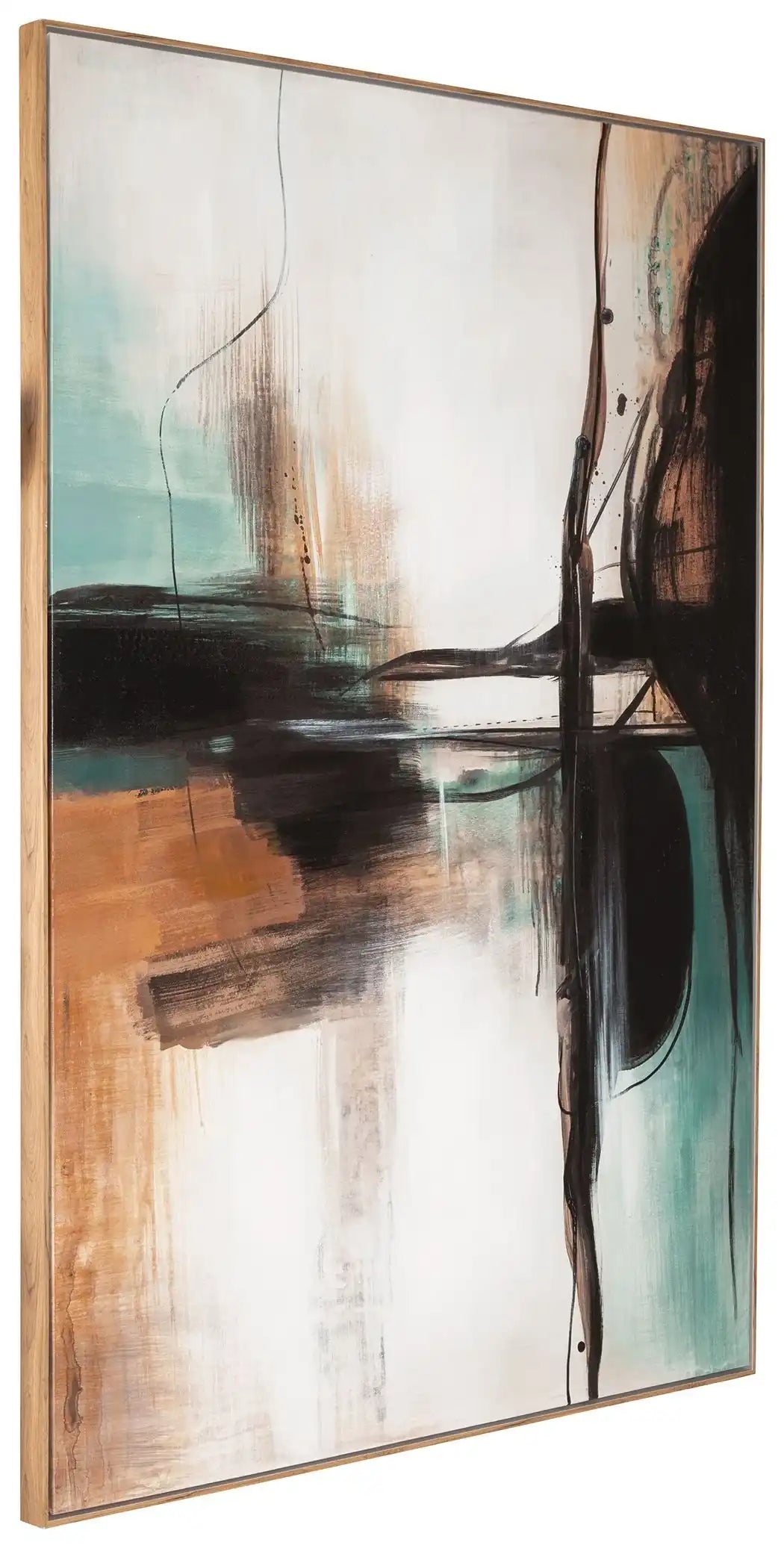 Brunonia - Wall Art - Teal / Orange / Black - Best Buy Furniture