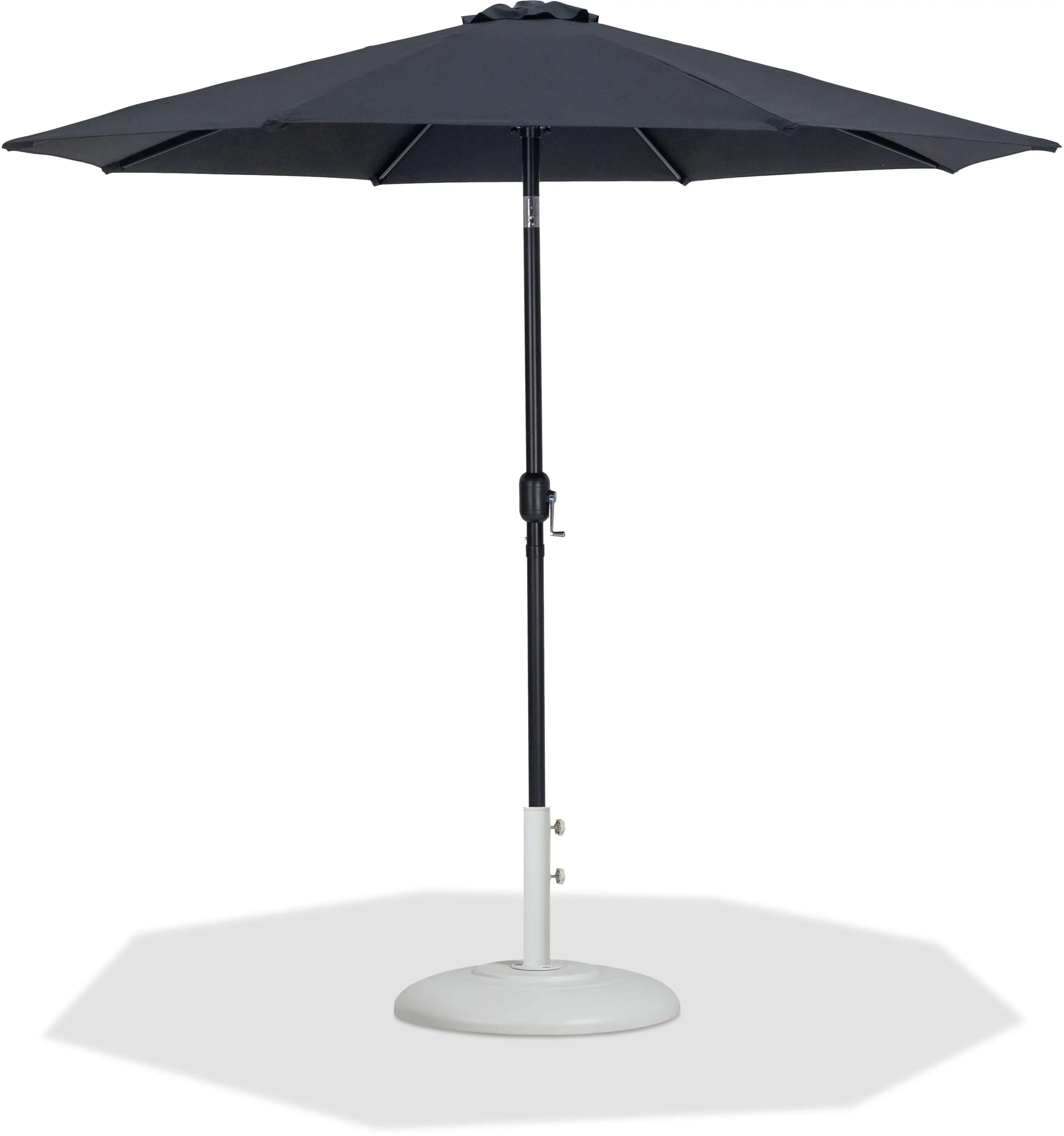 Fiji - Aluminum Patio Umbrella With Round White And Black Base - Best Buy Furniture