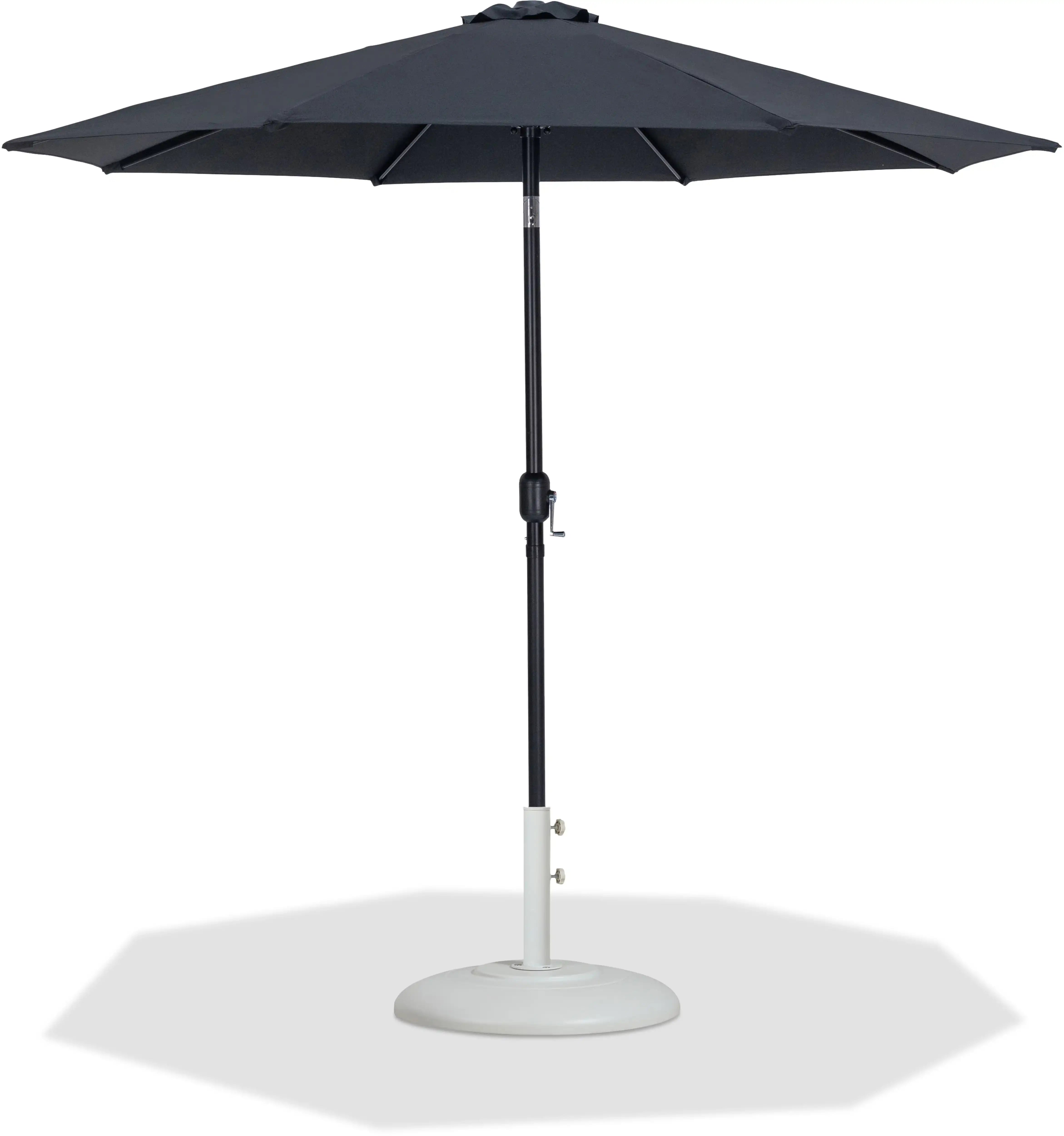 Fiji - Aluminum Patio Umbrella With Round White And Black Base - Best Buy Furniture