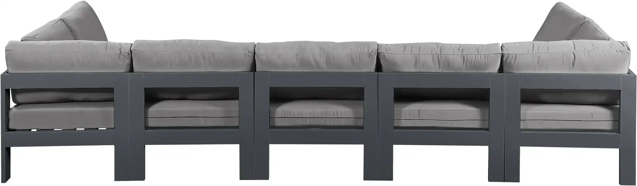 Nizuc - Outdoor Patio 7 Piece Modular Sectional With Gray Frame