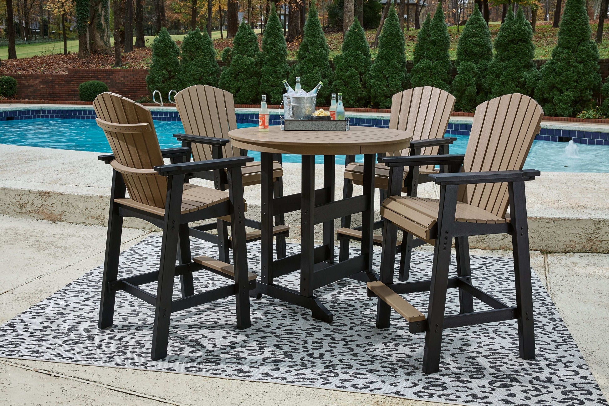 Fairen Trail - 5 Pc. - Dining Set with 4 Chairs - Black / Driftwood - Best Buy Furniture