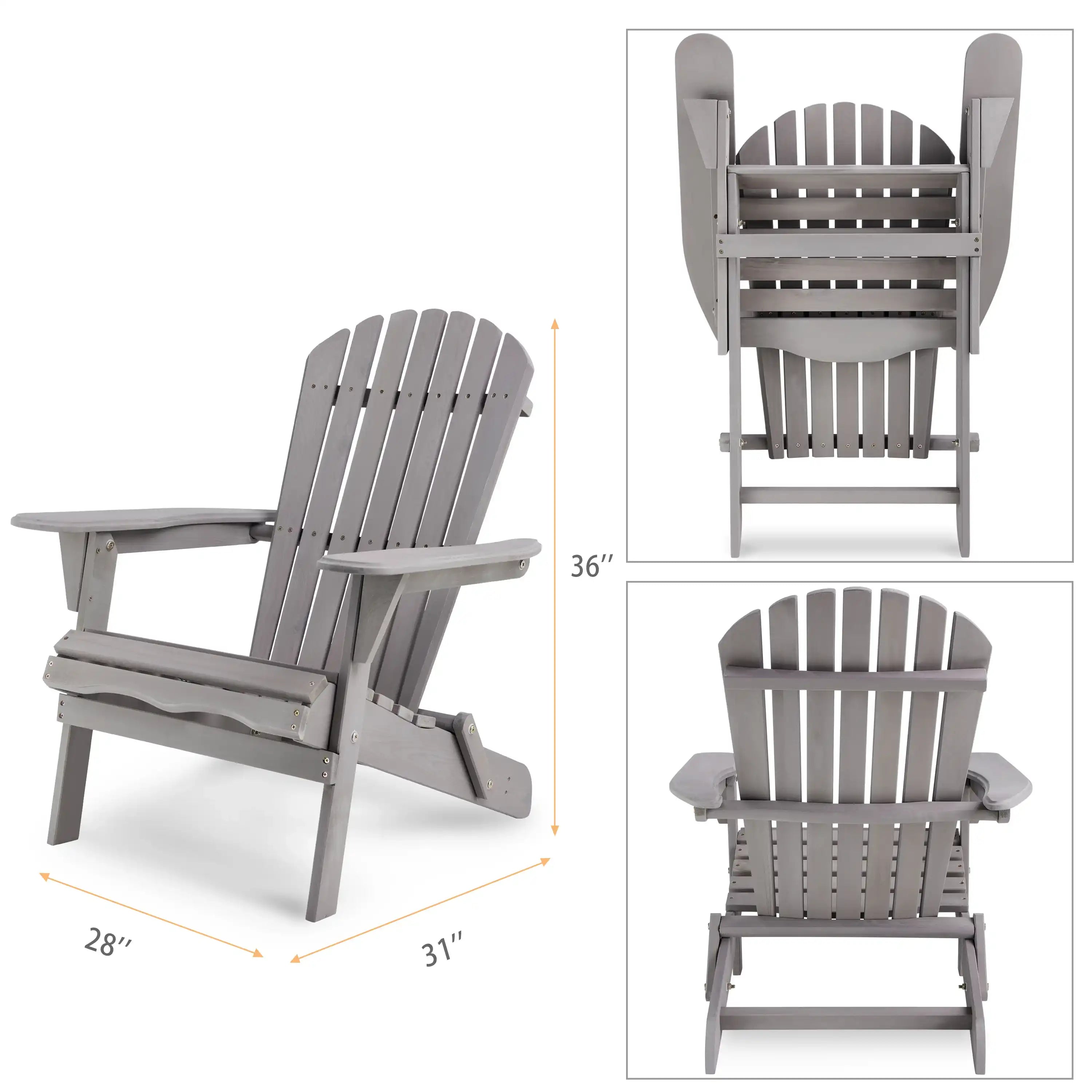 Set of 2 Solid Cedar Wood Adirondack Chairs, Outdoor Lounge - Best Buy Furniture