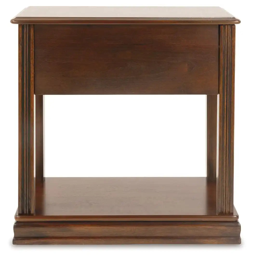 Breegin - Chair Side End Table - Removable Tray - Brown - Best Buy Furniture