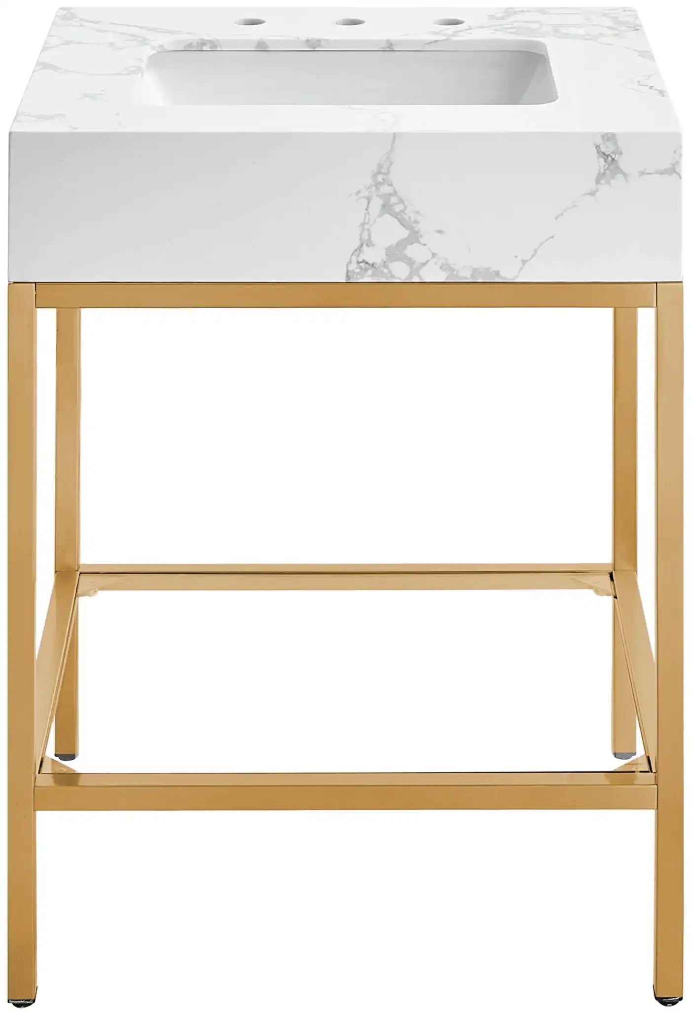 Marmo - Engineered Marble Bathroom Vanity With Gold Base