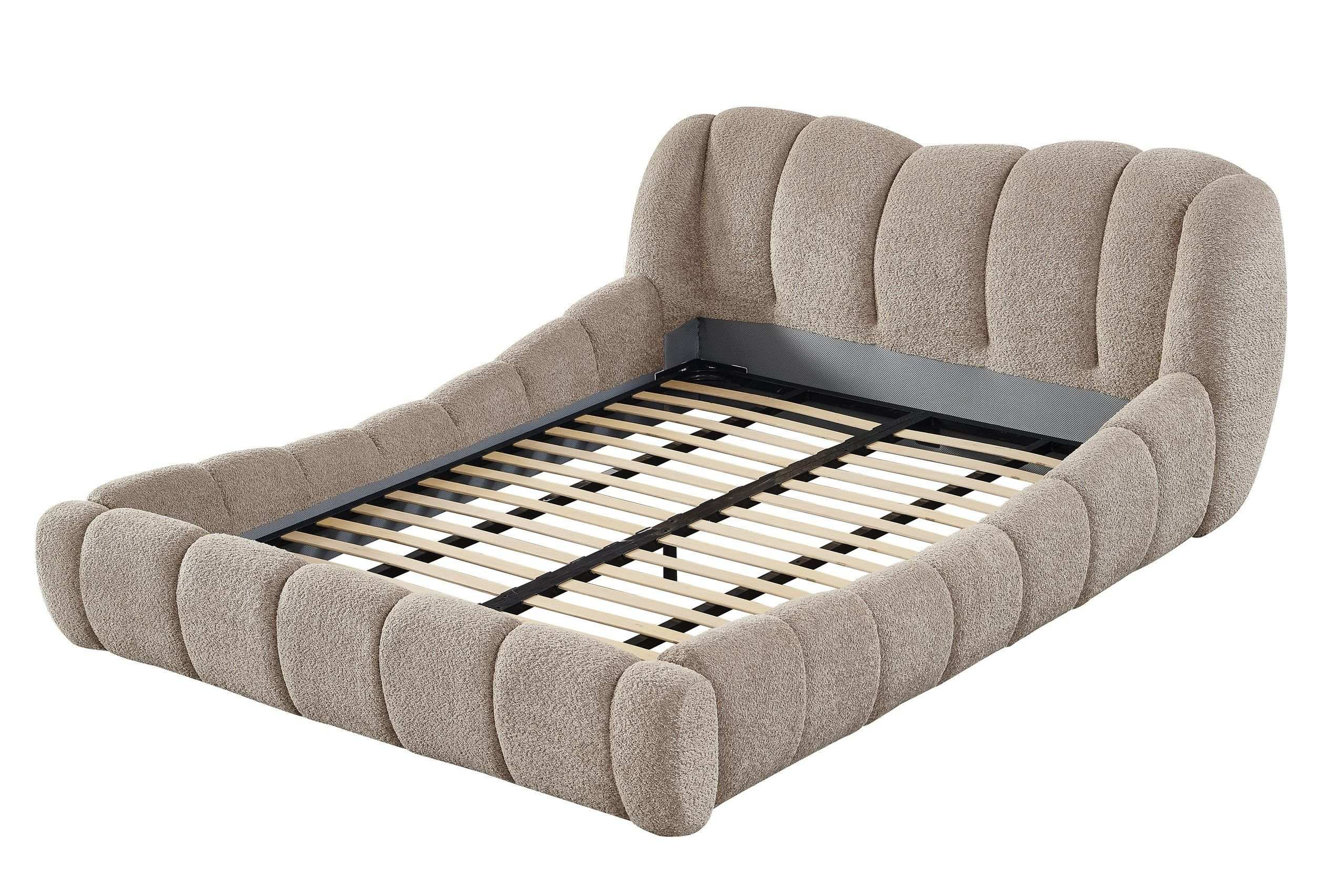 Modrest Janine - Modern Tan Fabric Bed King - Best Buy Furniture