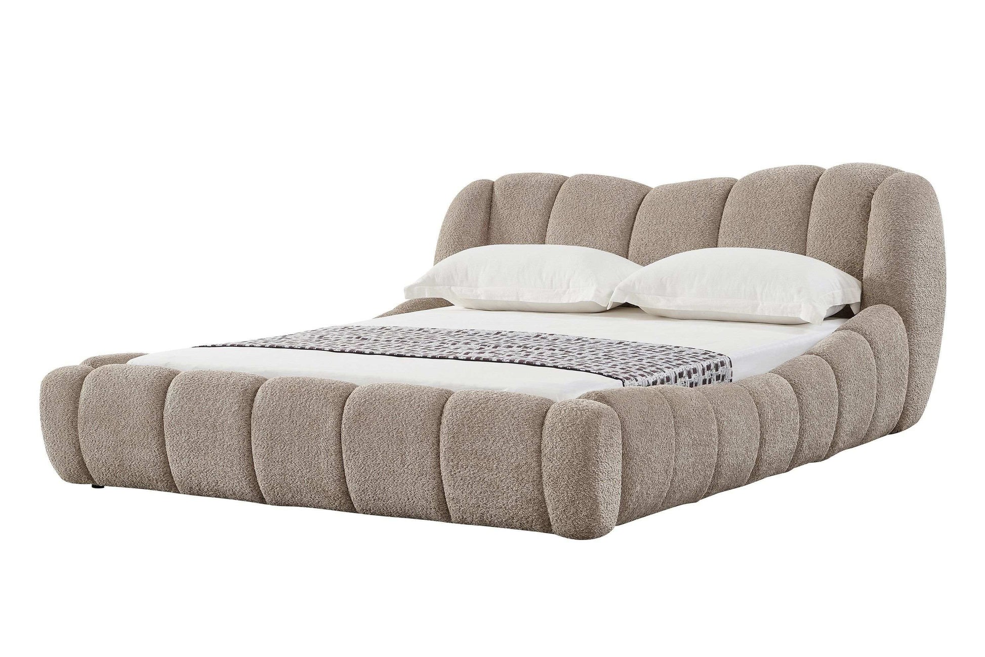 Modrest Janine - Modern Tan Fabric Bed King - Best Buy Furniture