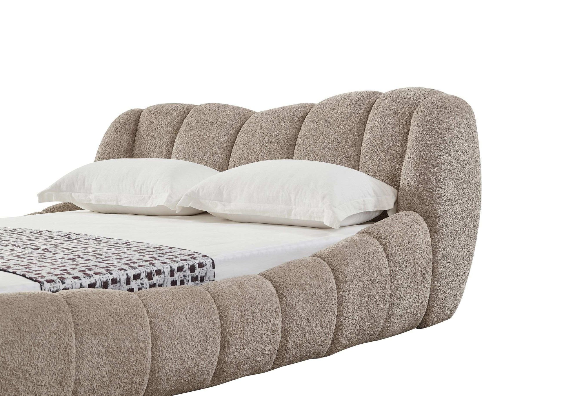 Modrest Janine - Modern Tan Fabric Bed King - Best Buy Furniture