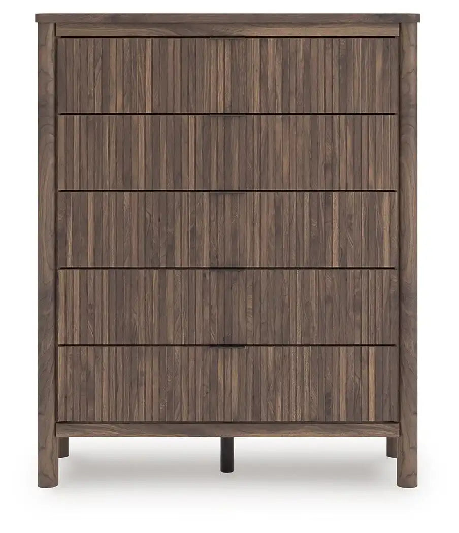 Pamytta - Five Drawer Wide Chest - Brown - Best Buy Furniture