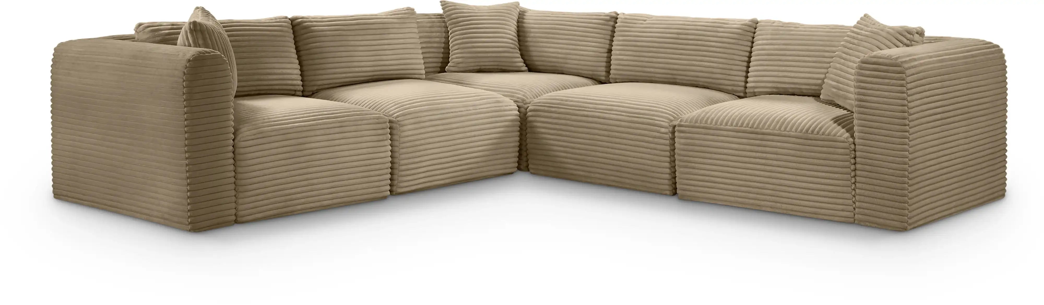 Shaggy - Fabric 5 Piece Modular Corner Sectional - Best Buy Furniture