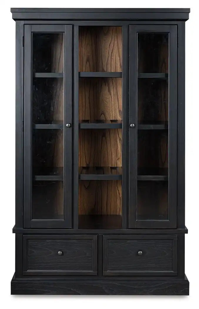 Greddinton - Curio - Black / Brown - Best Buy Furniture