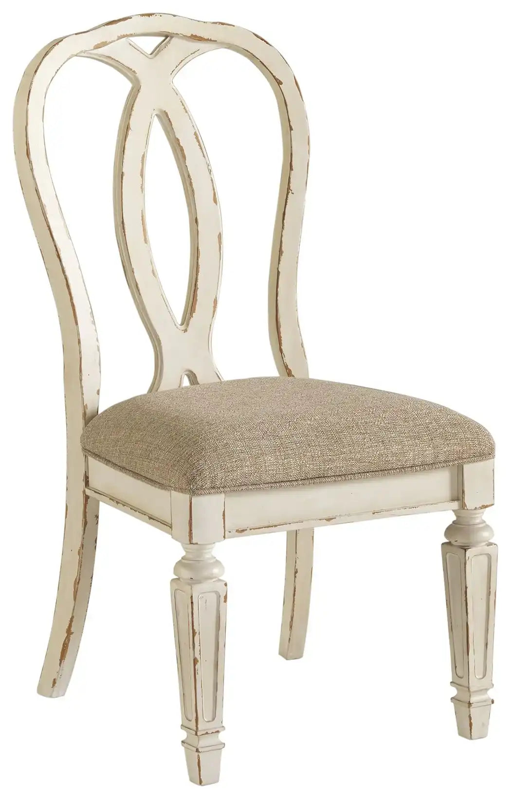 Realyn - Dining UPH Side Chair (Set of 2) - Ribbonback - Chipped White - Best Buy Furniture