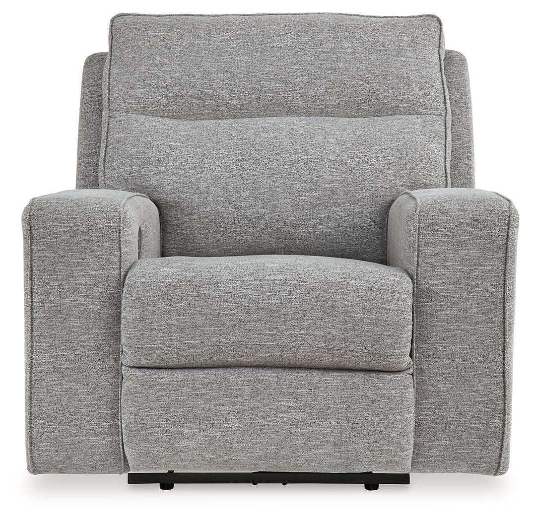 Biscoe - Power Recliner /Adj Headrest - Pewter - Best Buy Furniture