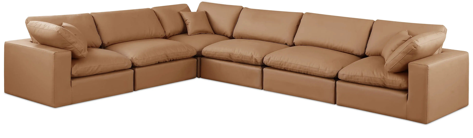 Comfy - 6 Piece Faux Leather Modular Corner Sectional - Best Buy Furniture