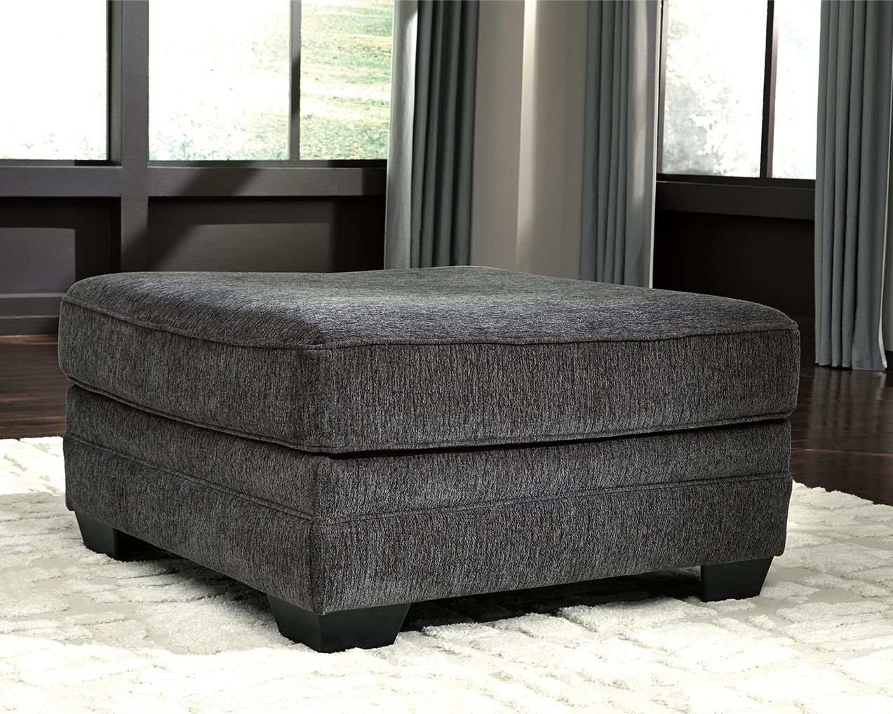 Tracling - Oversized Accent Ottoman - Slate - Best Buy Furniture
