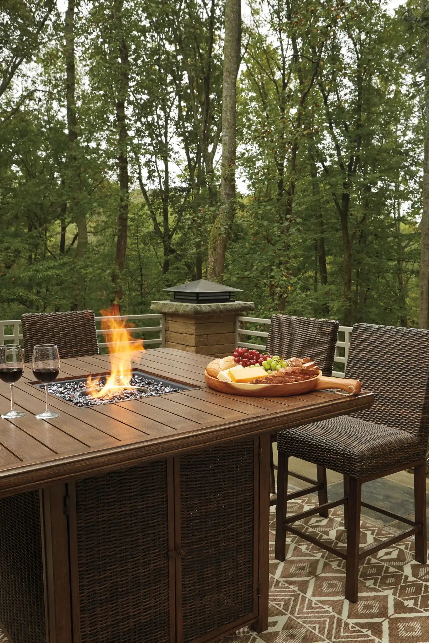 Paradise Trail - Outdoor Fire Pit Table Set - Best Buy Furniture