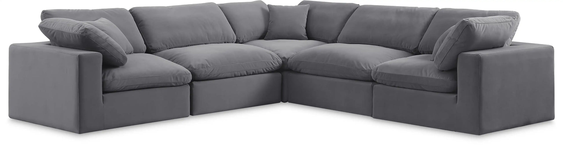 Comfy - 5 Piece Velvet Modular Corner Sectional - Best Buy Furniture