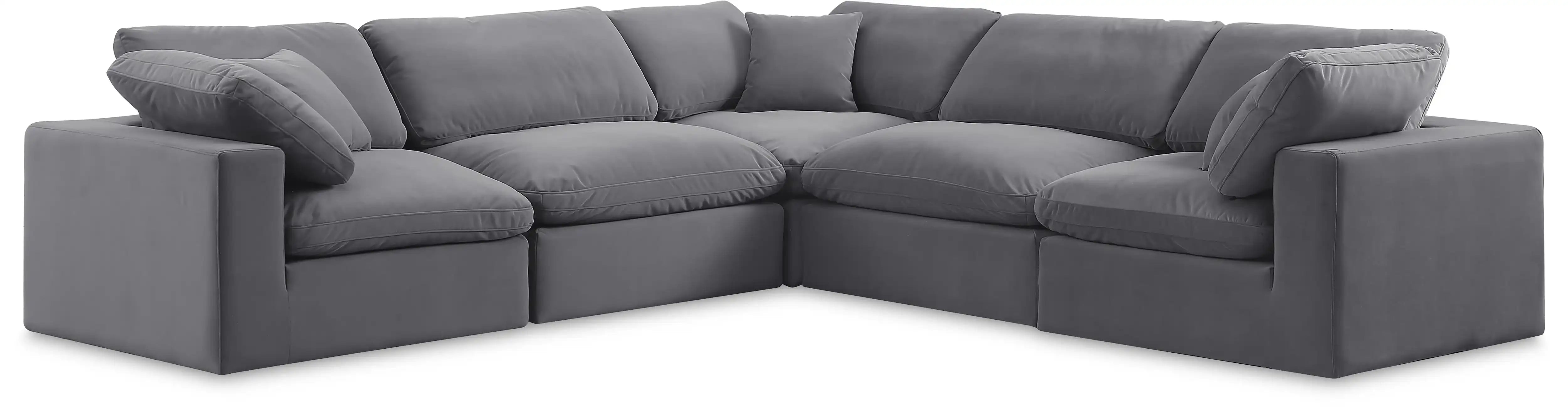 Comfy - 5 Piece Velvet Modular Corner Sectional - Best Buy Furniture