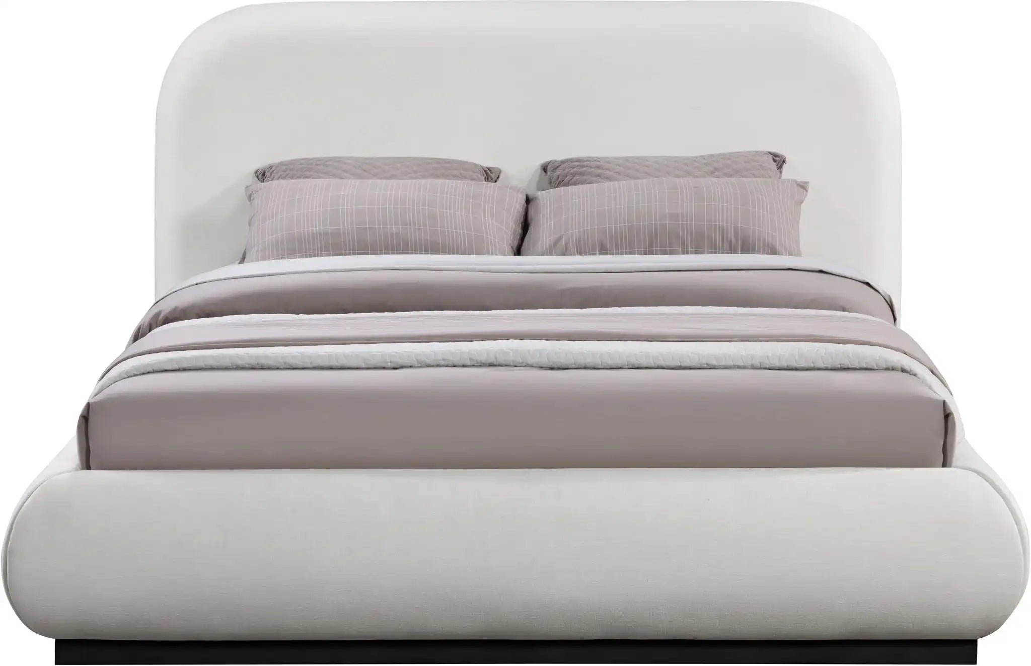 Vaughn - Linen Bed With Black Base