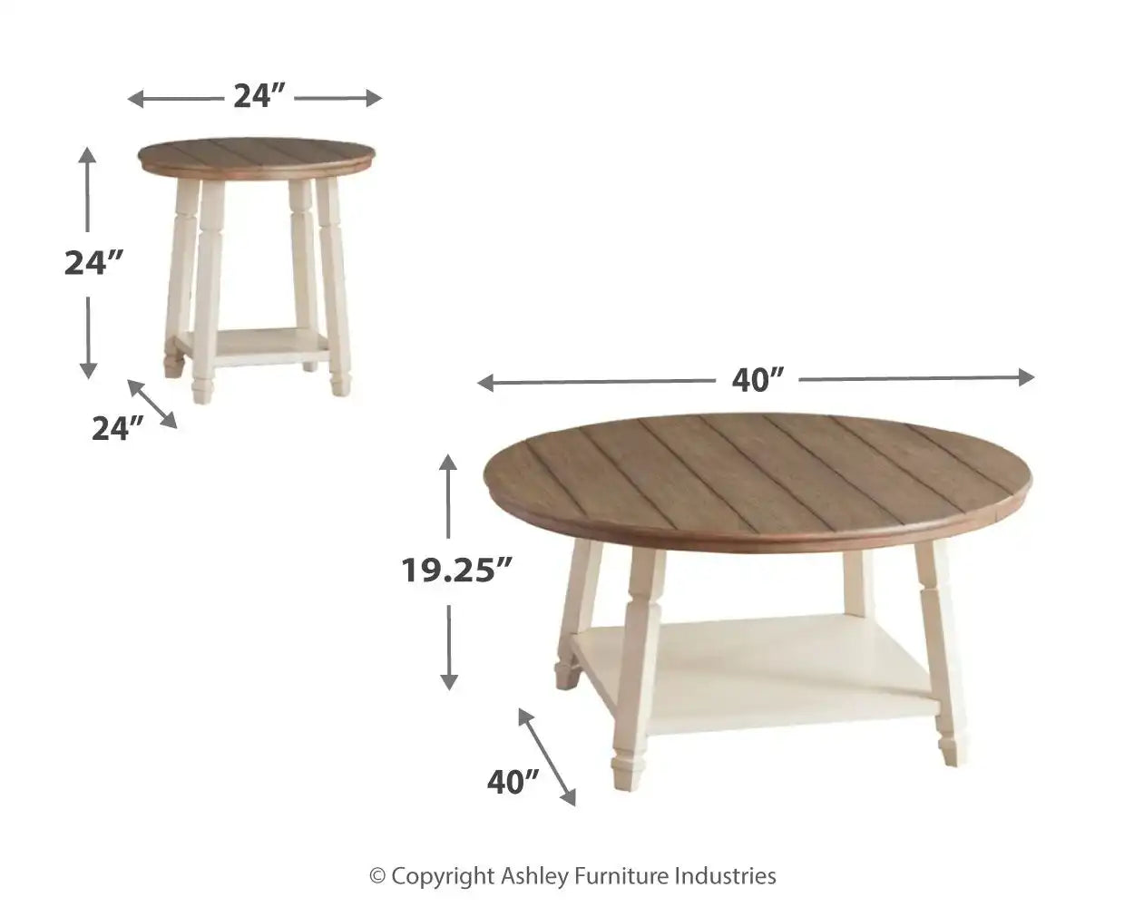 Bolanbrook - Occasional Table Set (Set of 3) - White / Brown / Beige - Best Buy Furniture